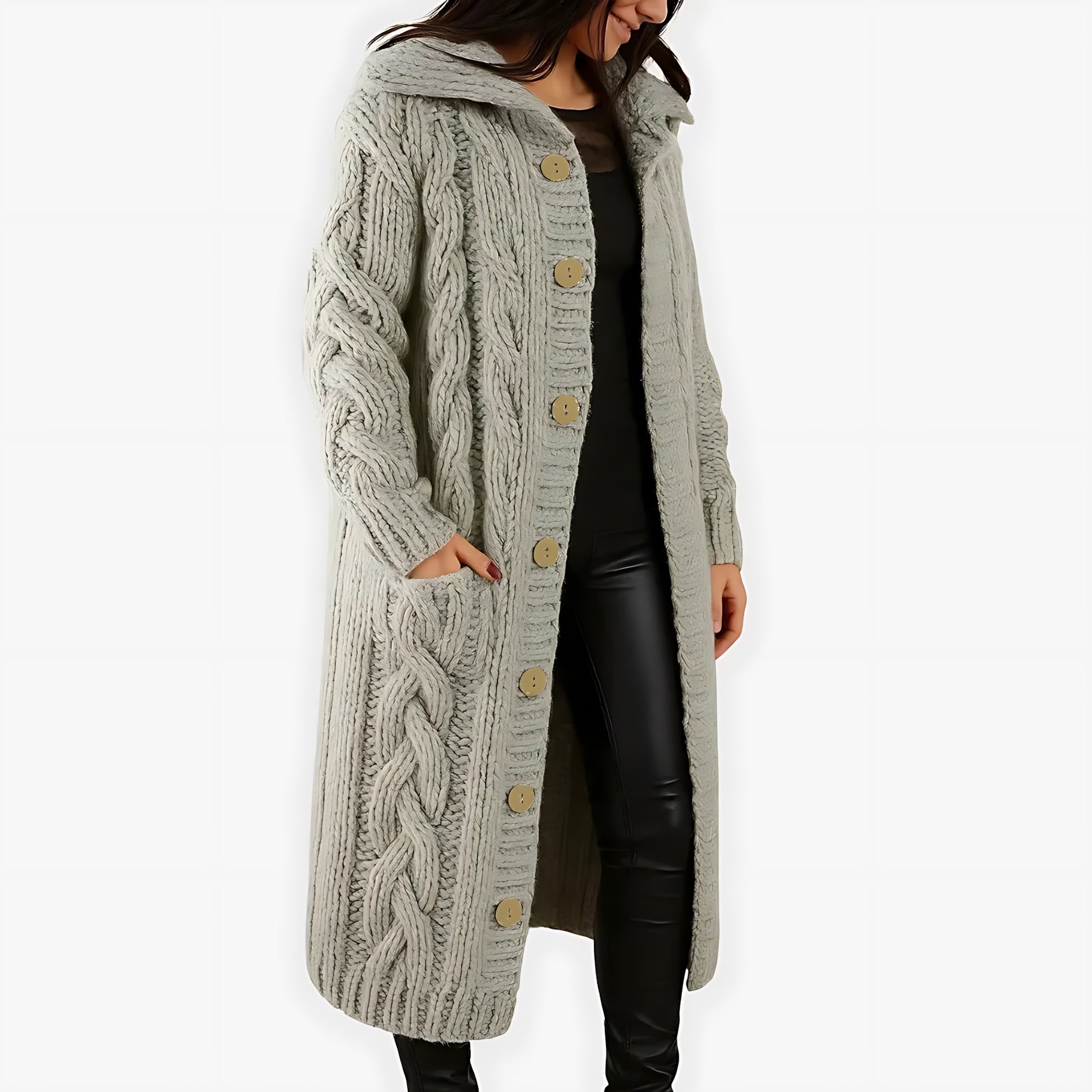 Andrea – Knit Longline Duster Coat