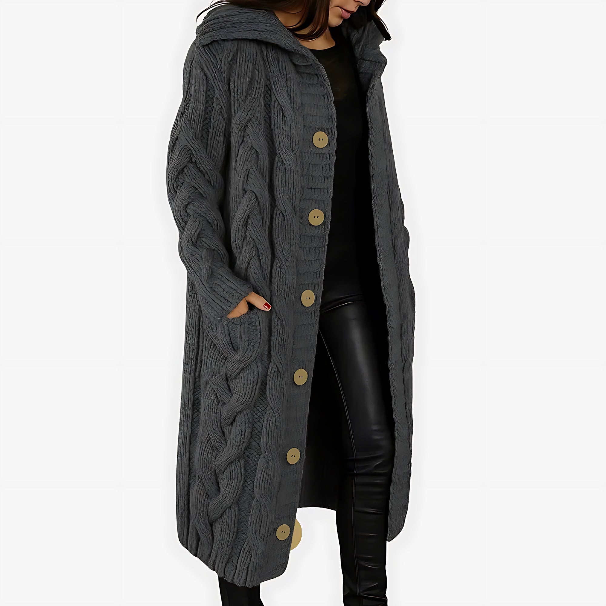 Andrea – Knit Longline Duster Coat
