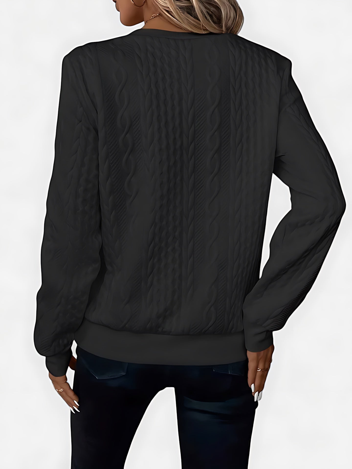 Anna – Cable Knit Half Zip Collared Sweater