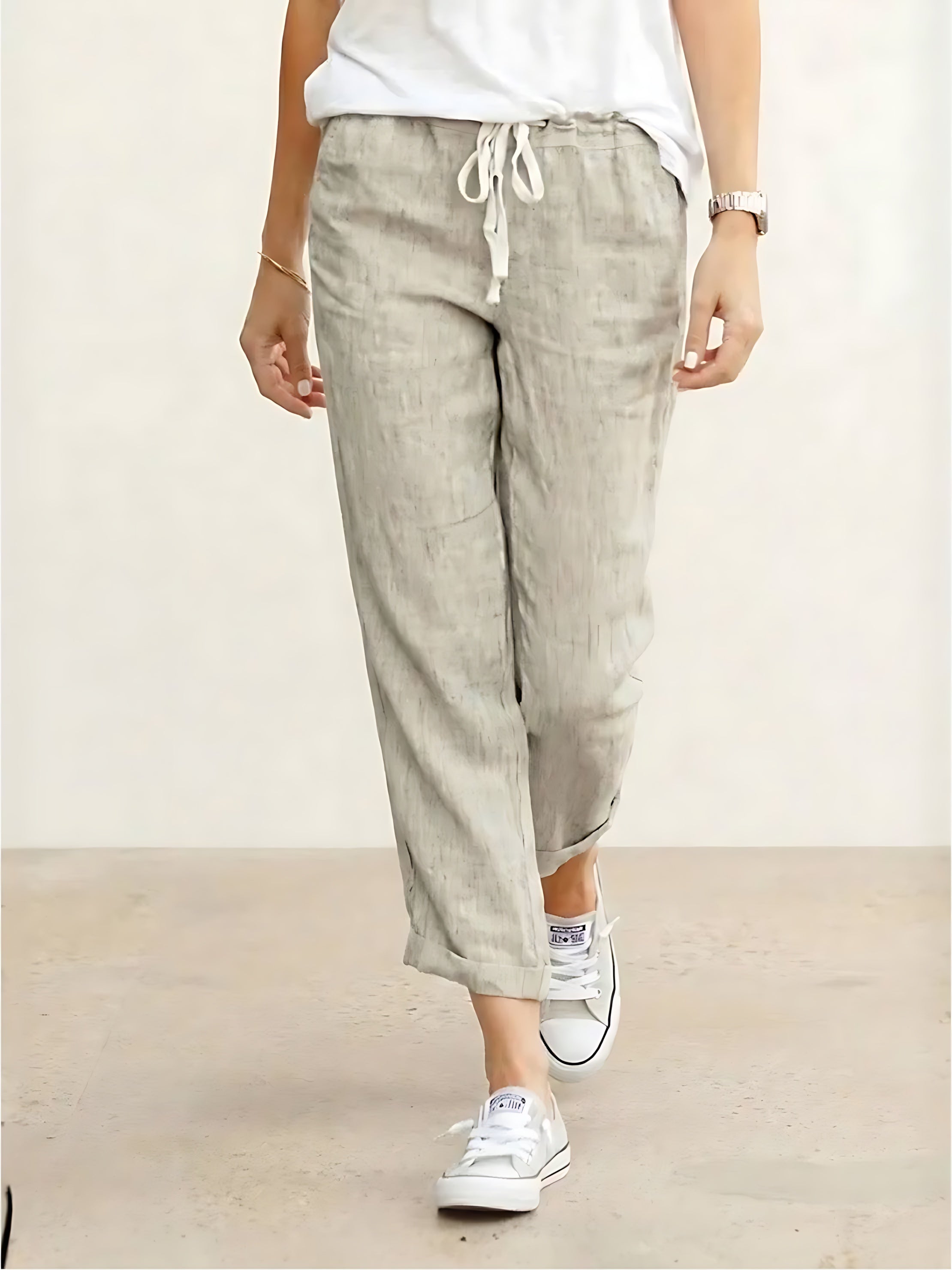 Anna – Elastic Waist Cropped Tapered Pants