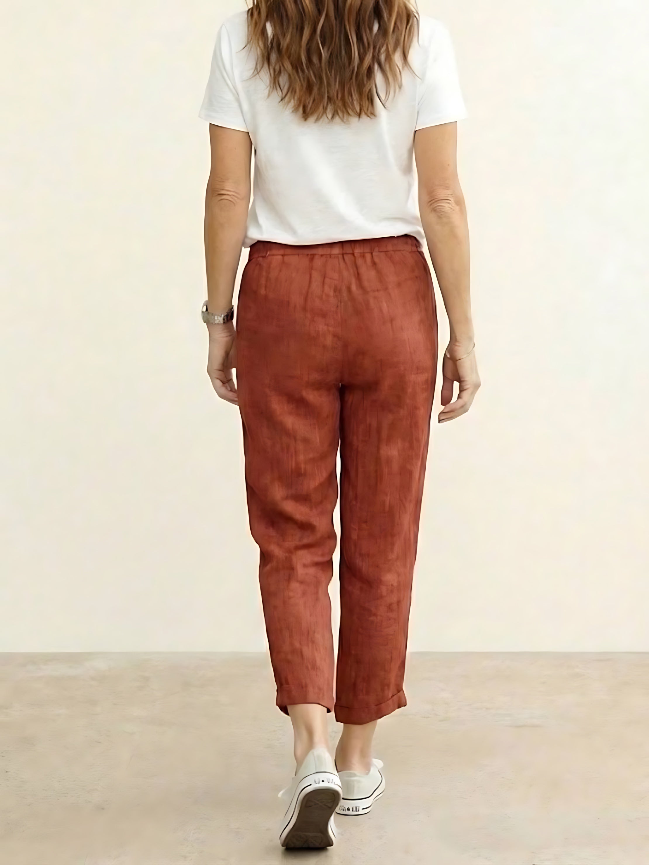 Anna – Elastic Waist Cropped Tapered Pants