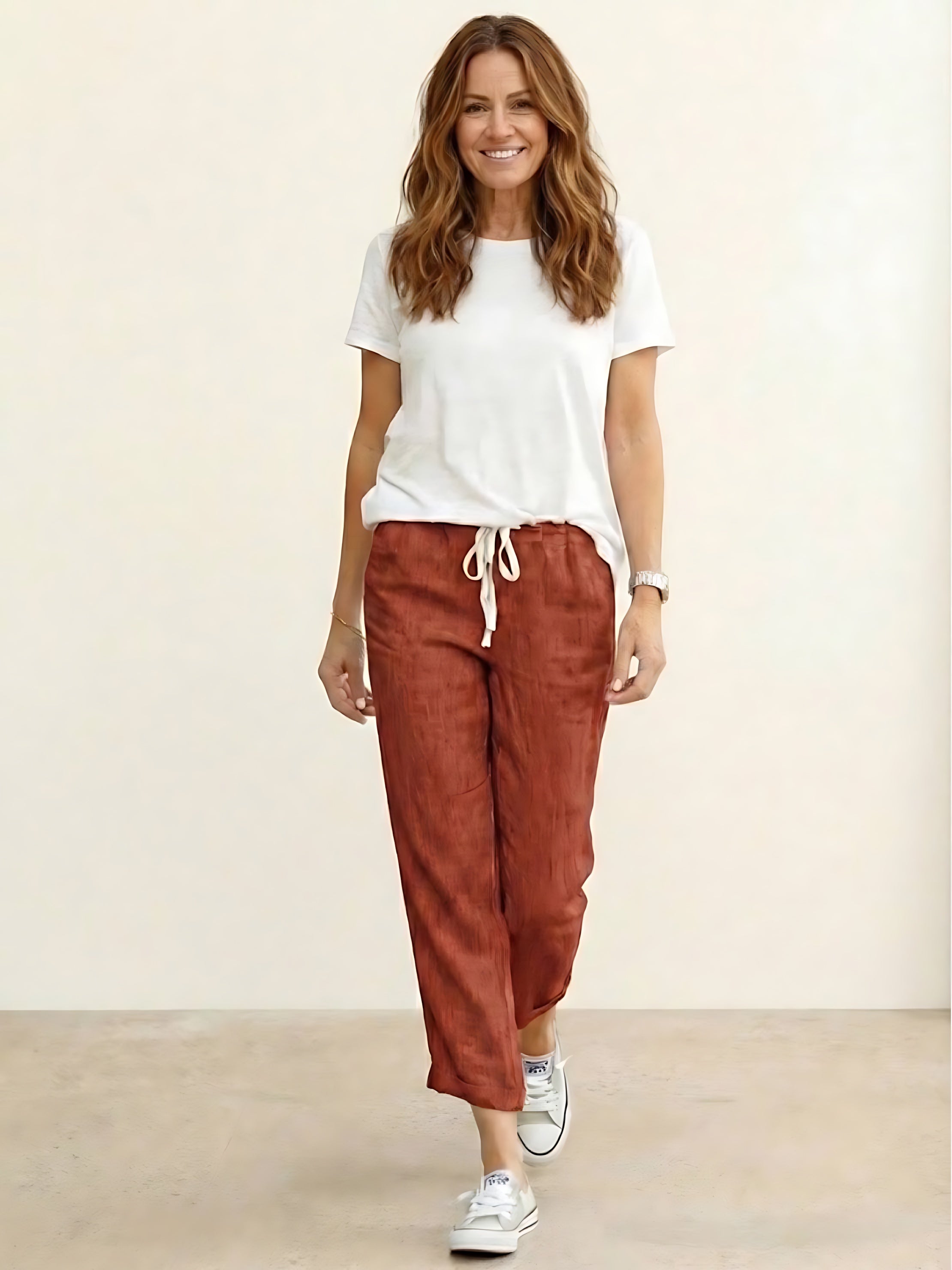 Anna – Elastic Waist Cropped Tapered Pants