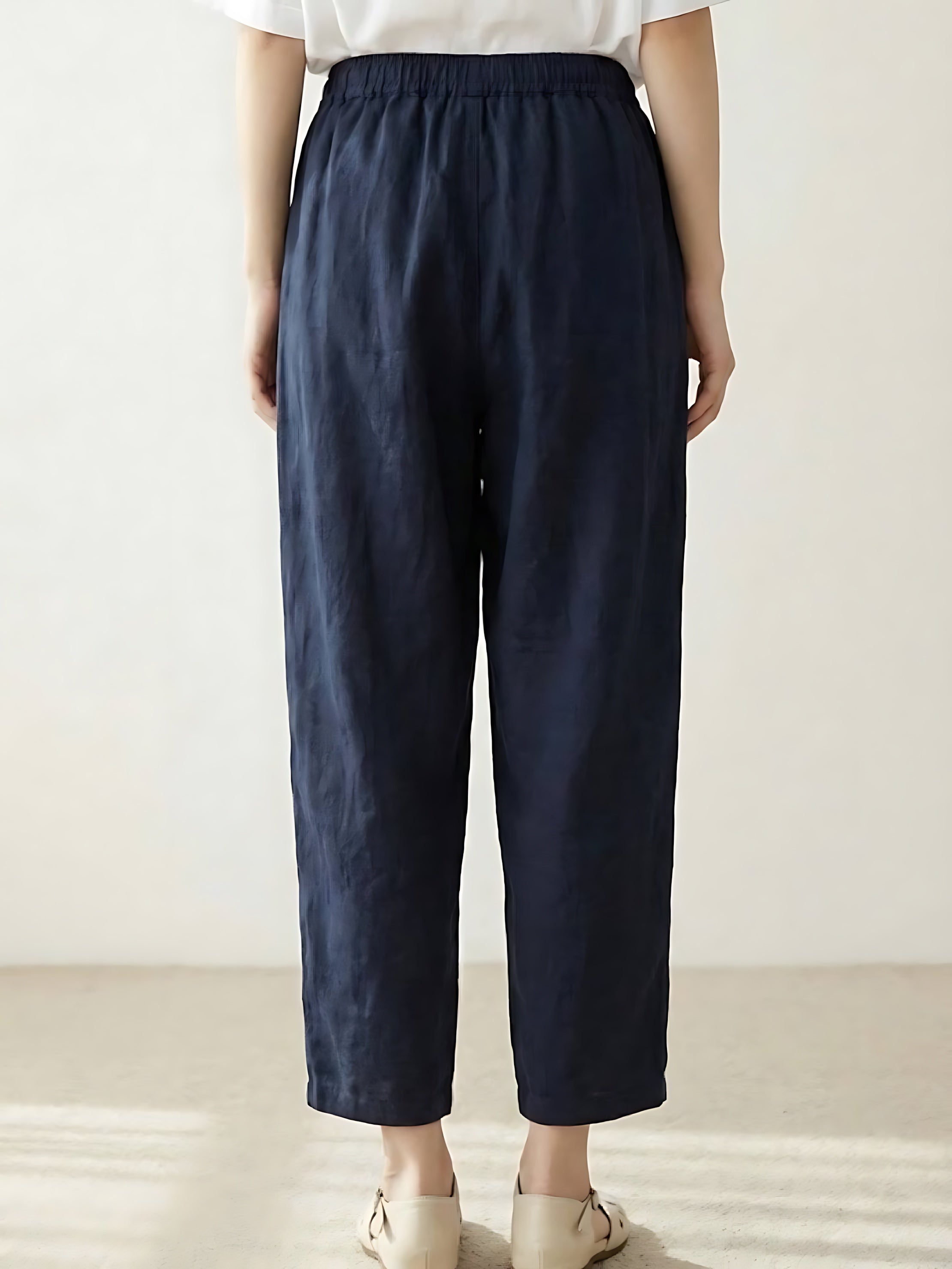 Anna – Elastic Waist Cropped Tapered Pants
