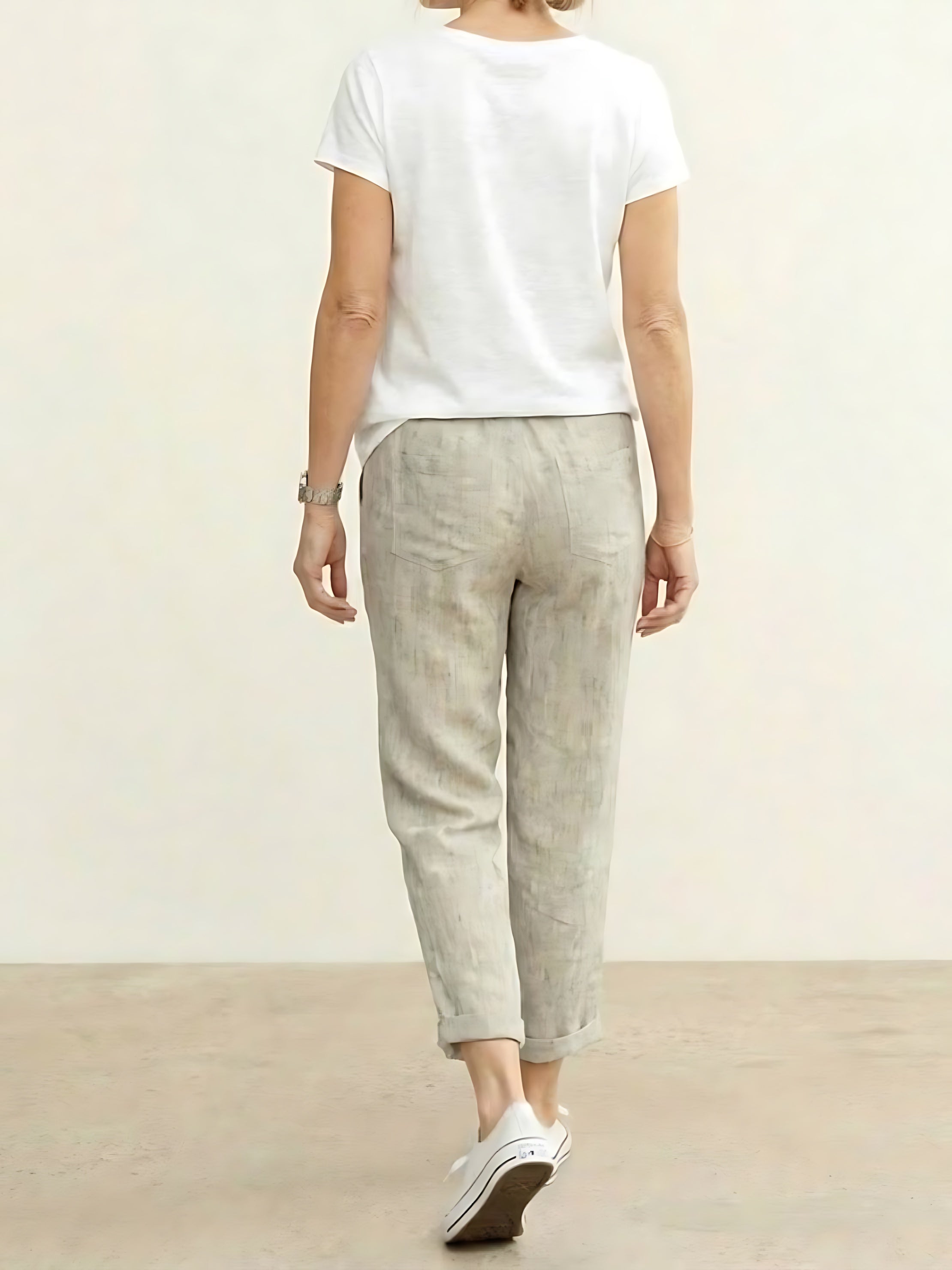 Anna – Elastic Waist Cropped Tapered Pants