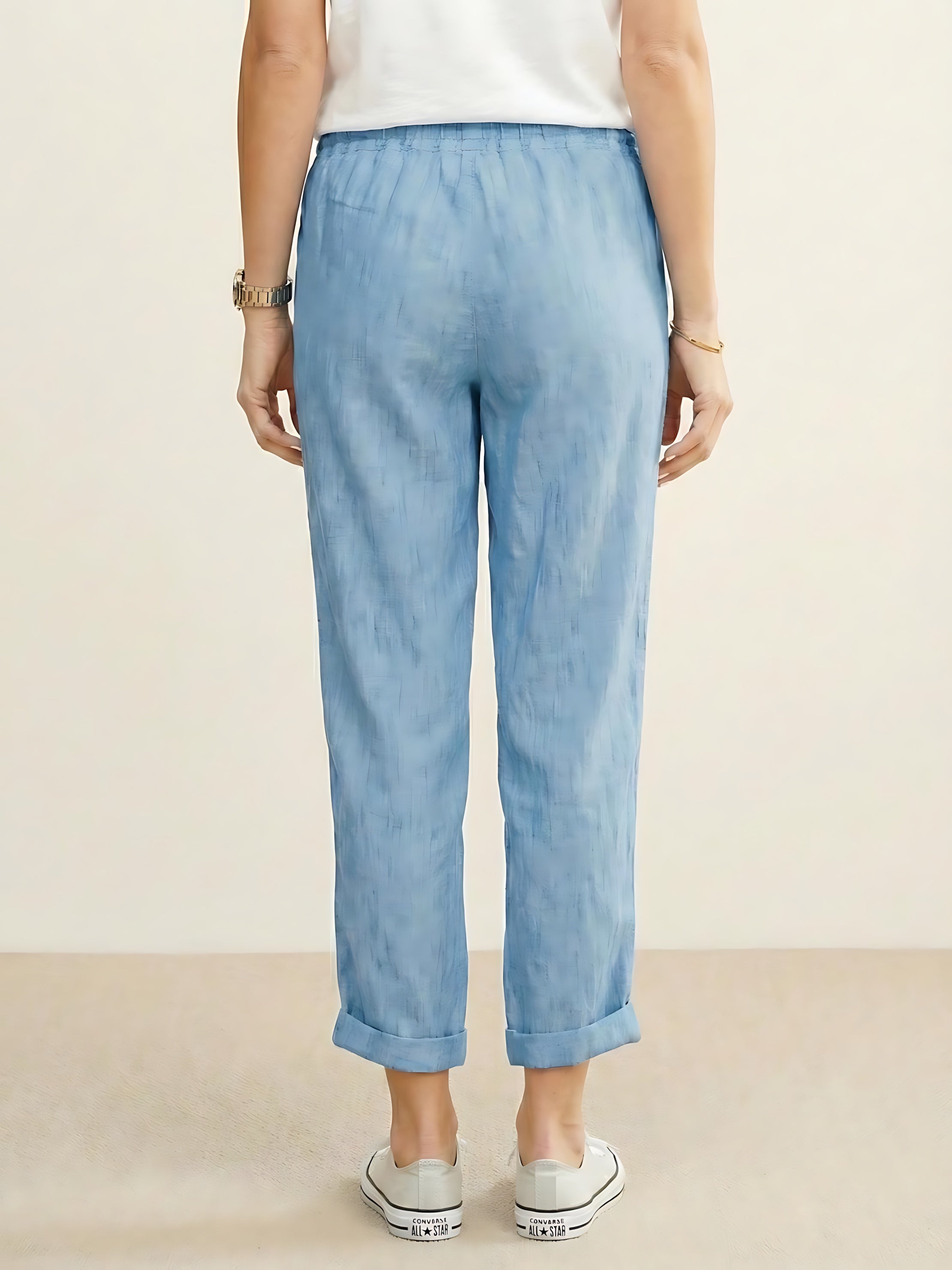 Anna – Elastic Waist Cropped Tapered Pants