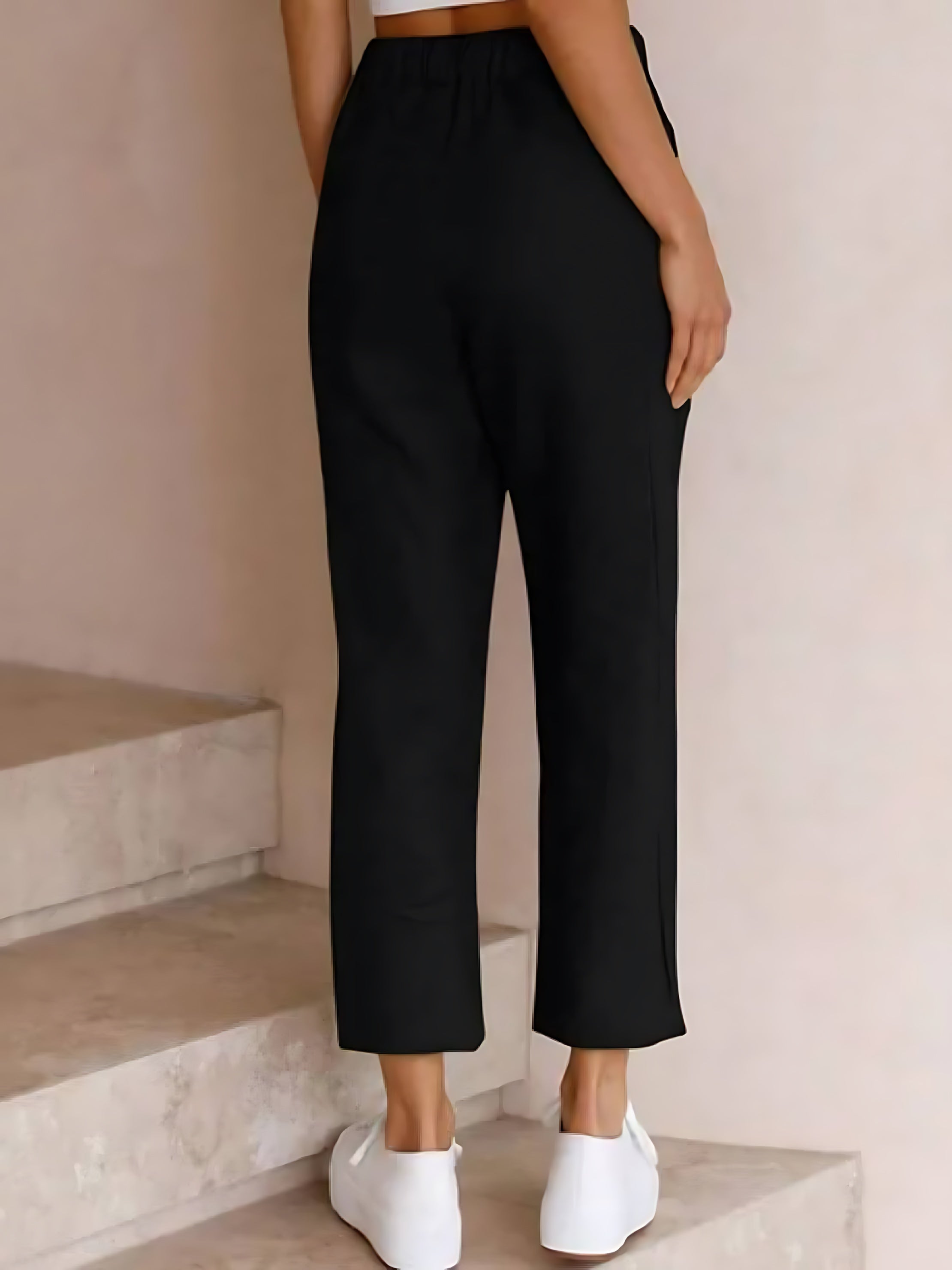 Anna – Elastic Waist Cropped Tapered Pants
