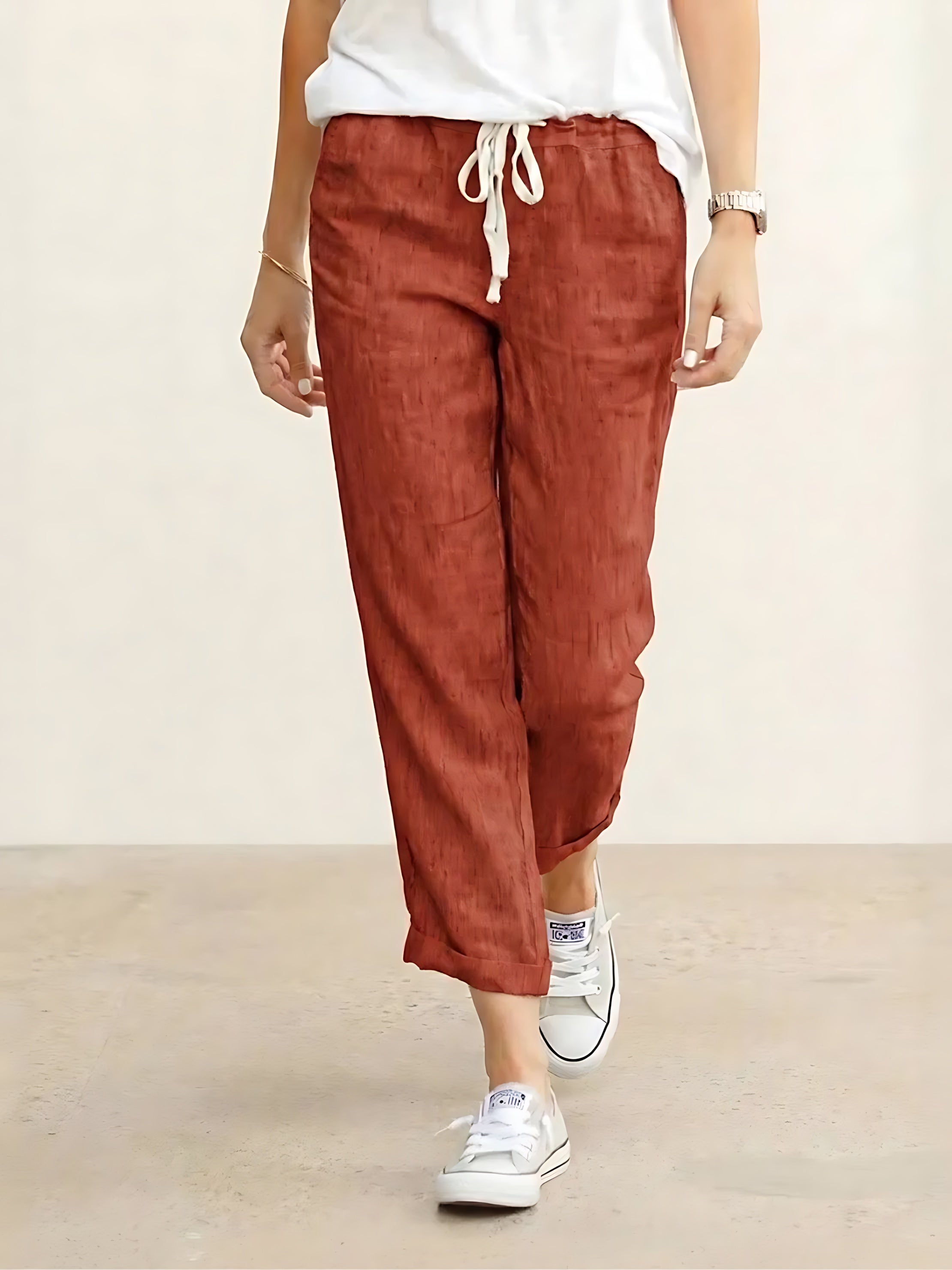 Anna – Elastic Waist Cropped Tapered Pants