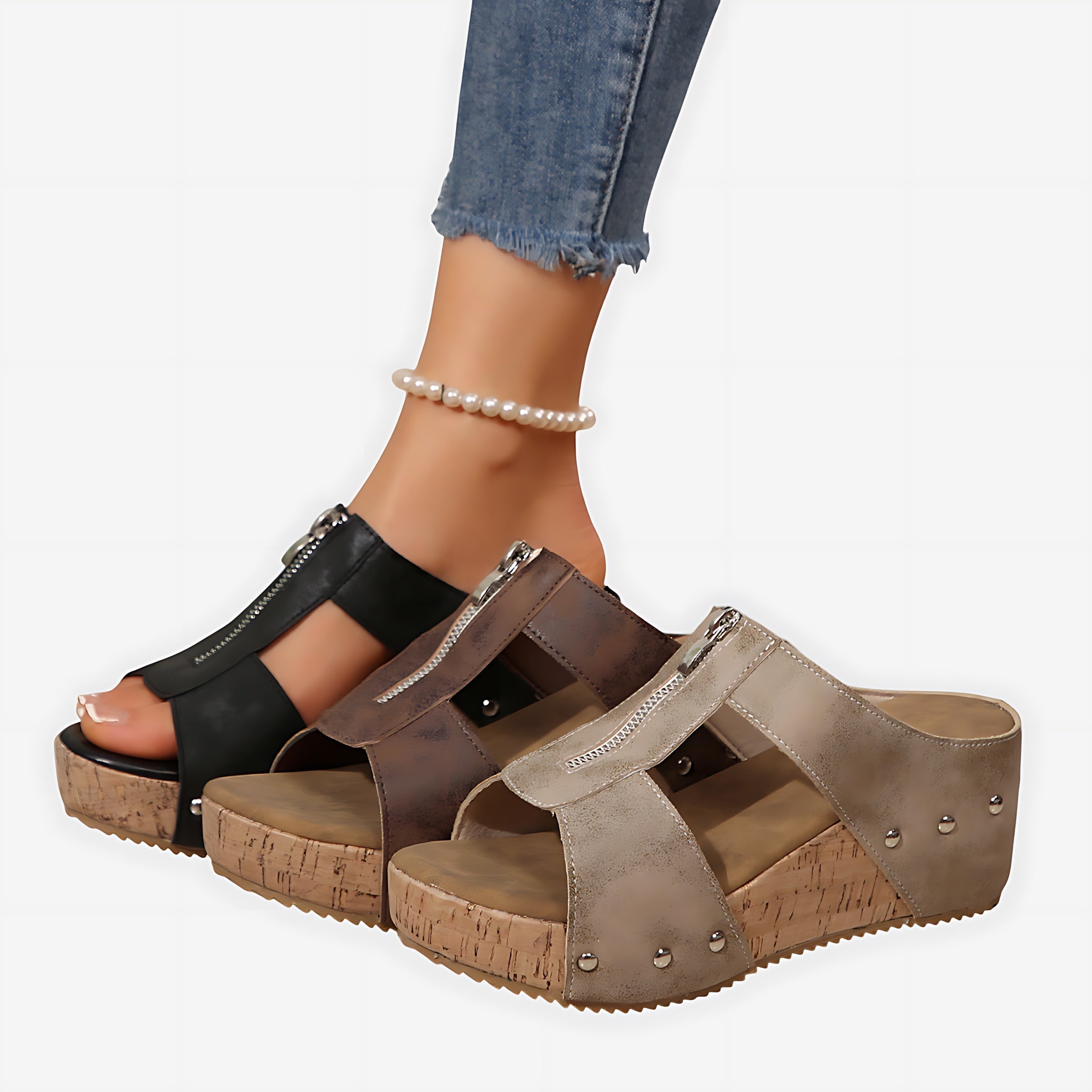 Annie – Cutout Strappy Flat Sandals