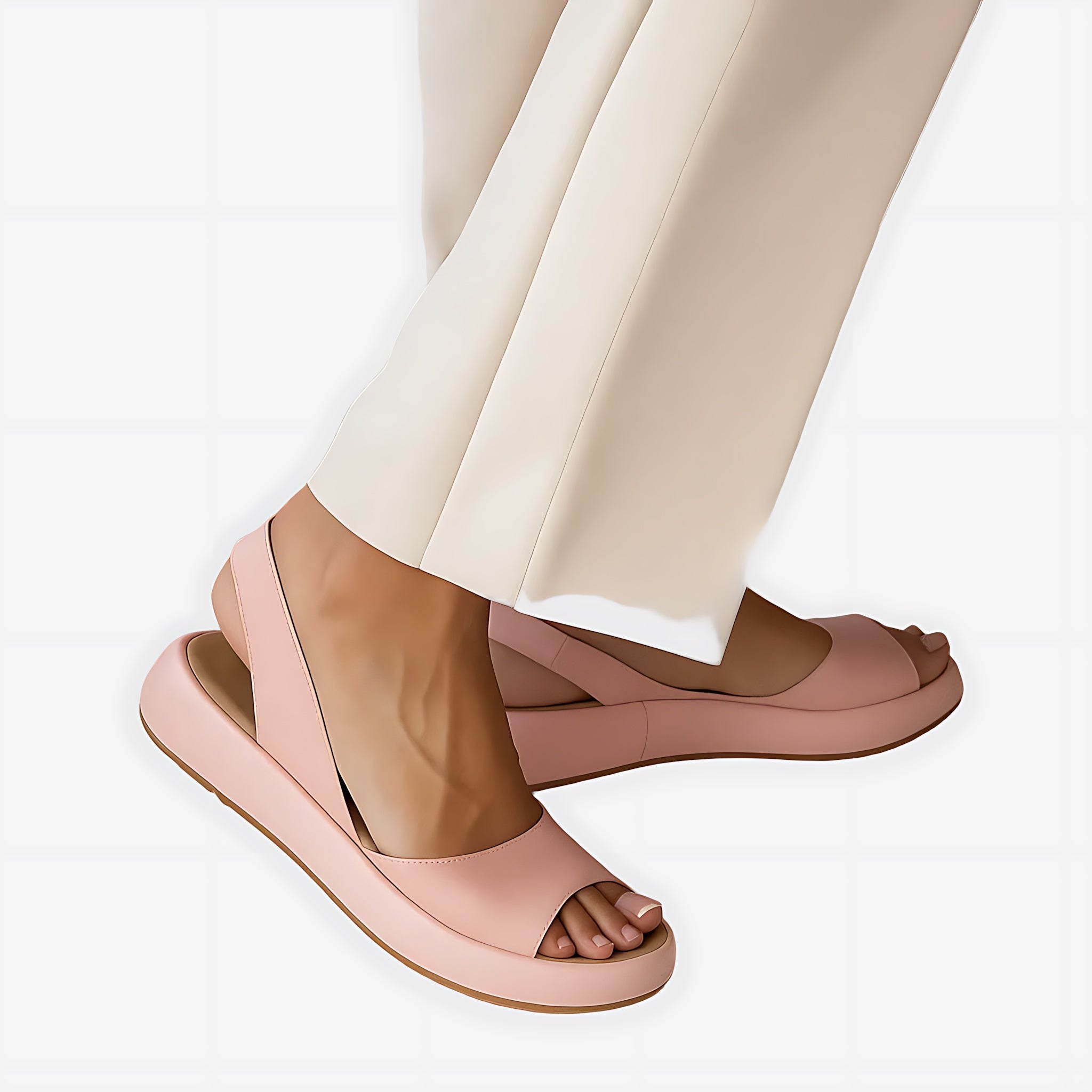 Annie – Wide Band Platform Slide Sandals
