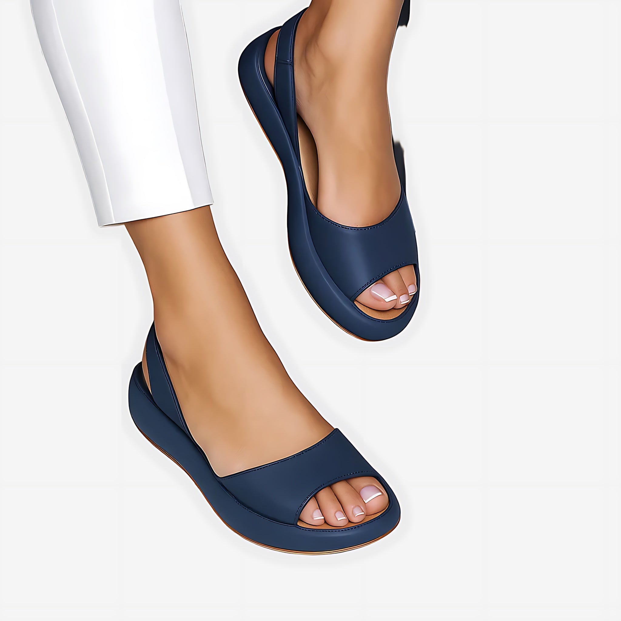 Annie – Wide Band Platform Slide Sandals