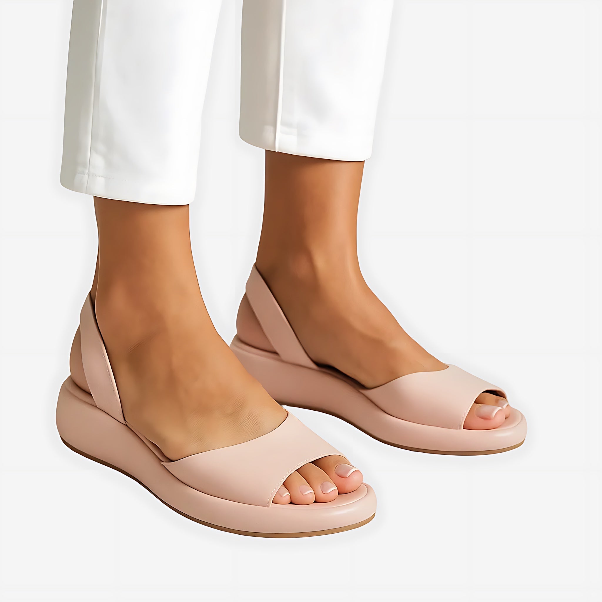 Annie – Wide Band Platform Slide Sandals