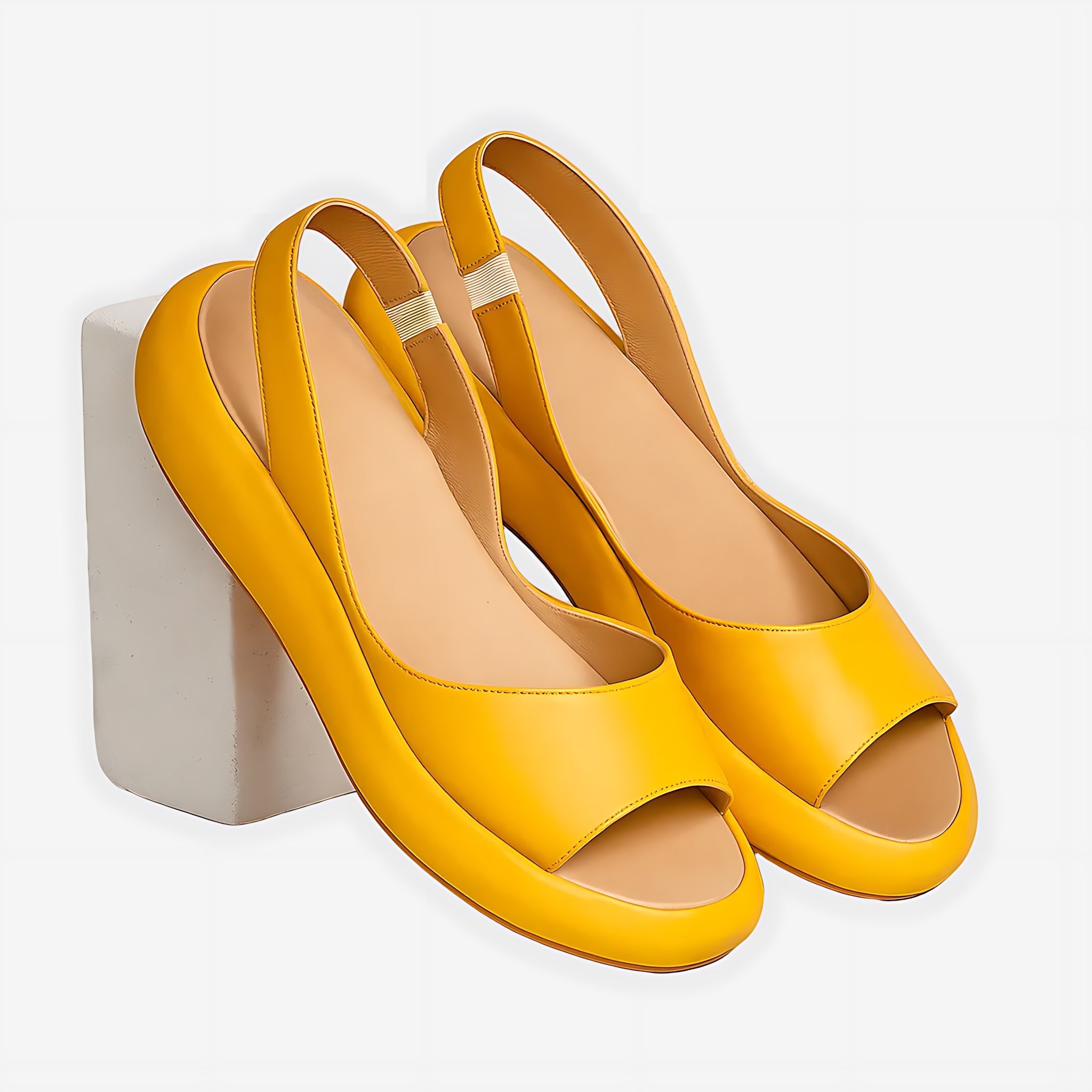 Annie – Wide Band Platform Slide Sandals