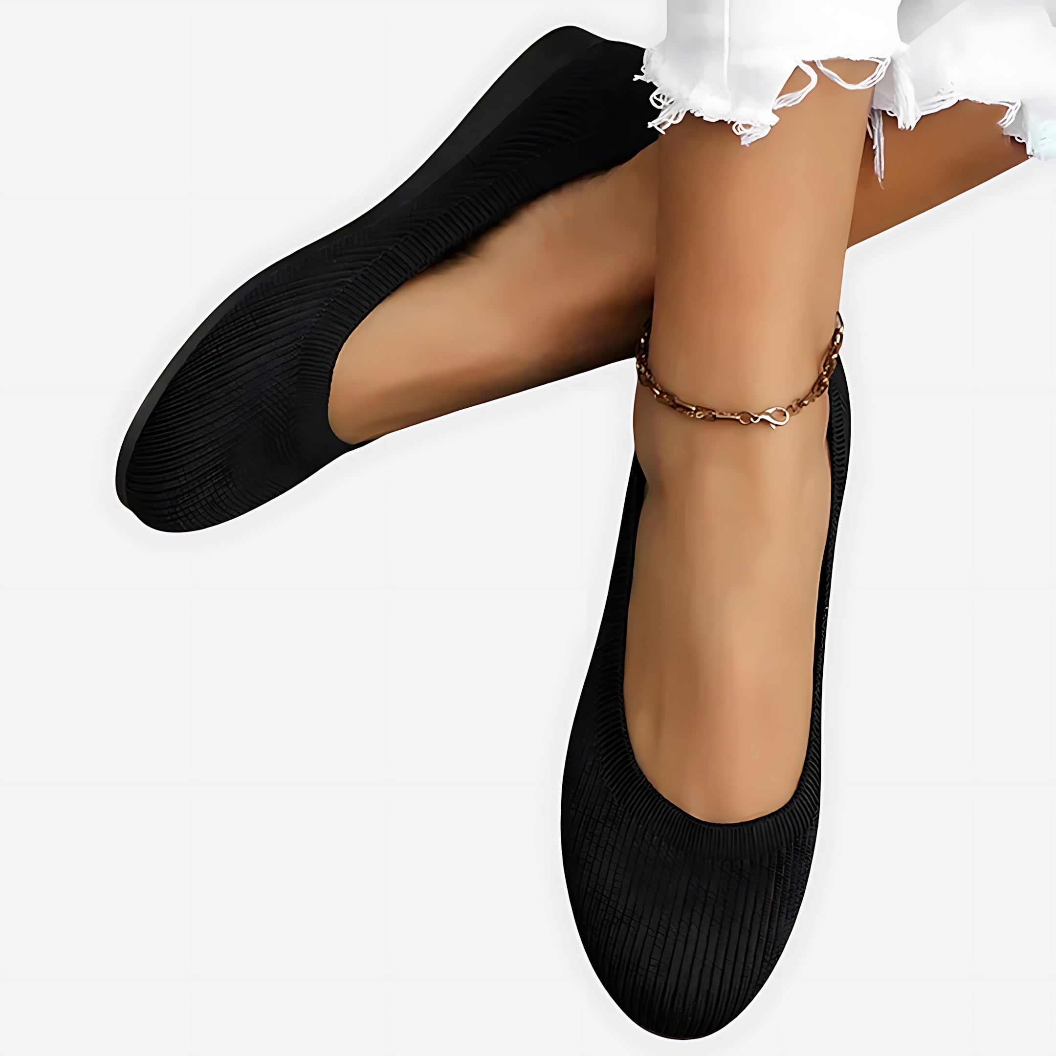 Ariana – Ankle Strap Round Toe Ballet Flats