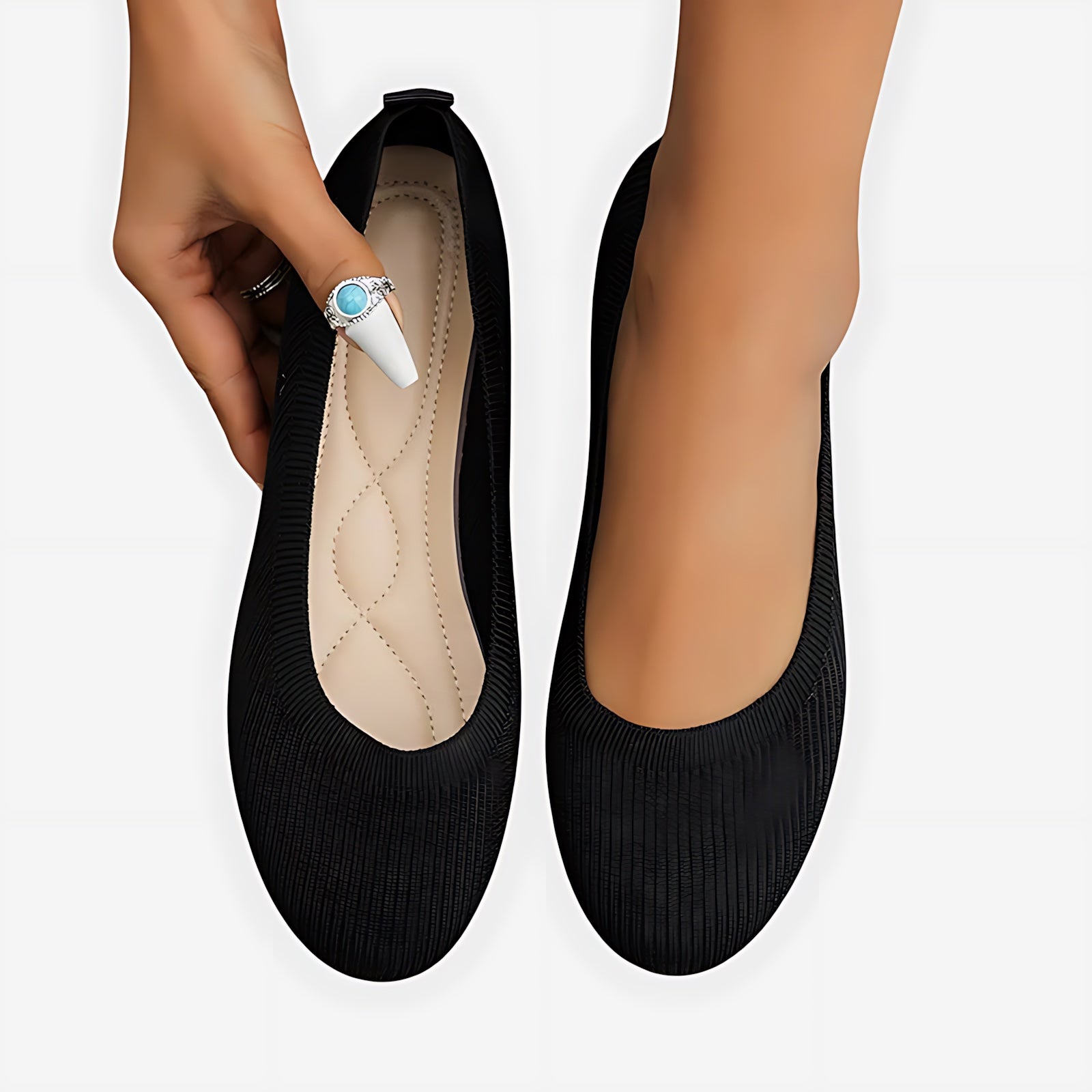 Ariana – Ankle Strap Round Toe Ballet Flats