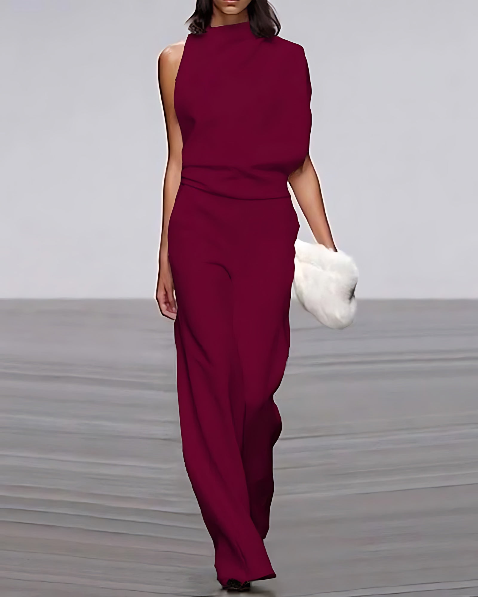 Ariana – Mock Neck Wide Leg Formal Jumpsuit