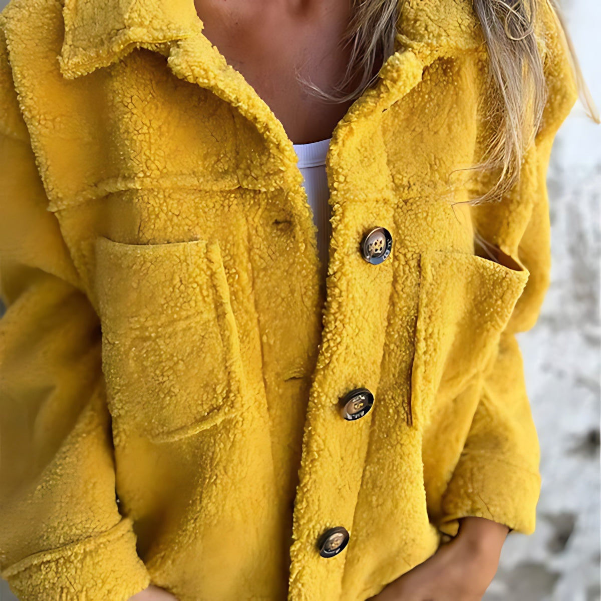 Ariana – Sherpa Fleece Button Up Shirt Jacket