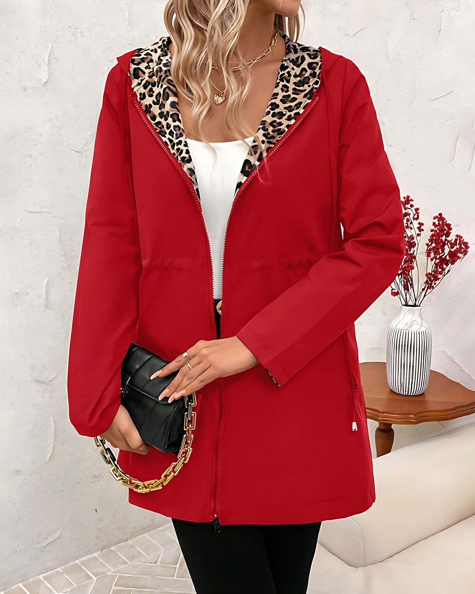 Arya – Reversible Leopard Print Coat