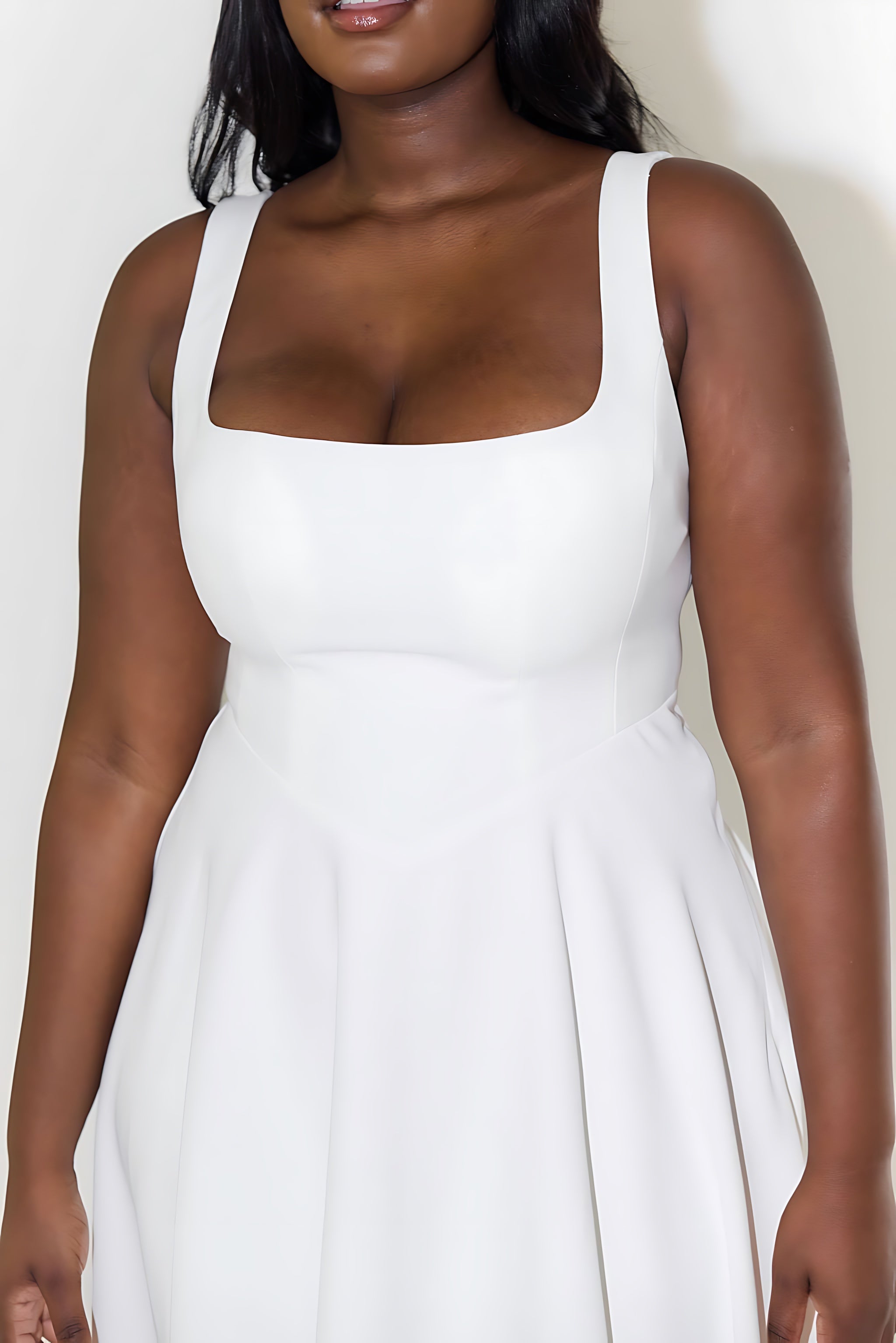 Arya – Square Neck Fit and Flare Midi Dress