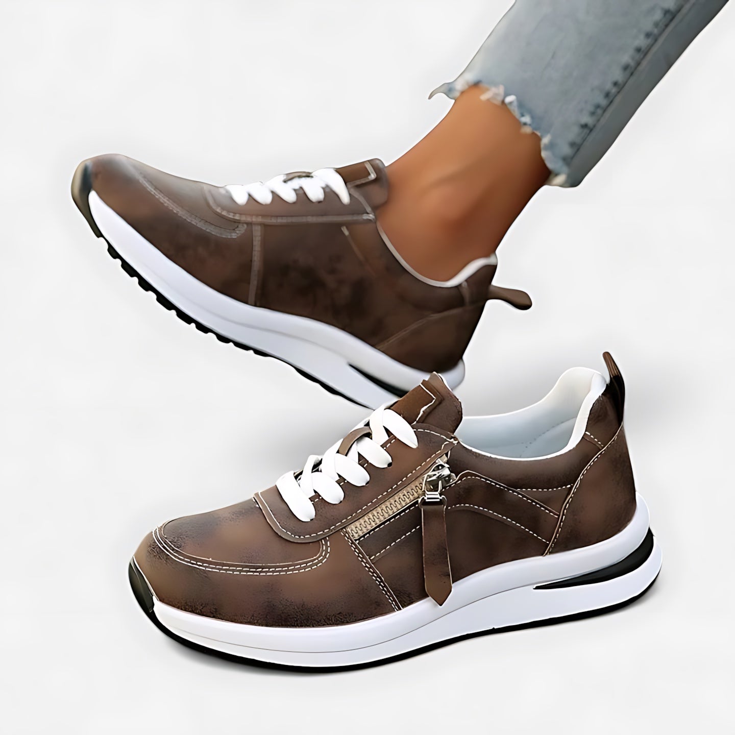 Athena – Metallic Lace Up Hidden Wedge Sneakers
