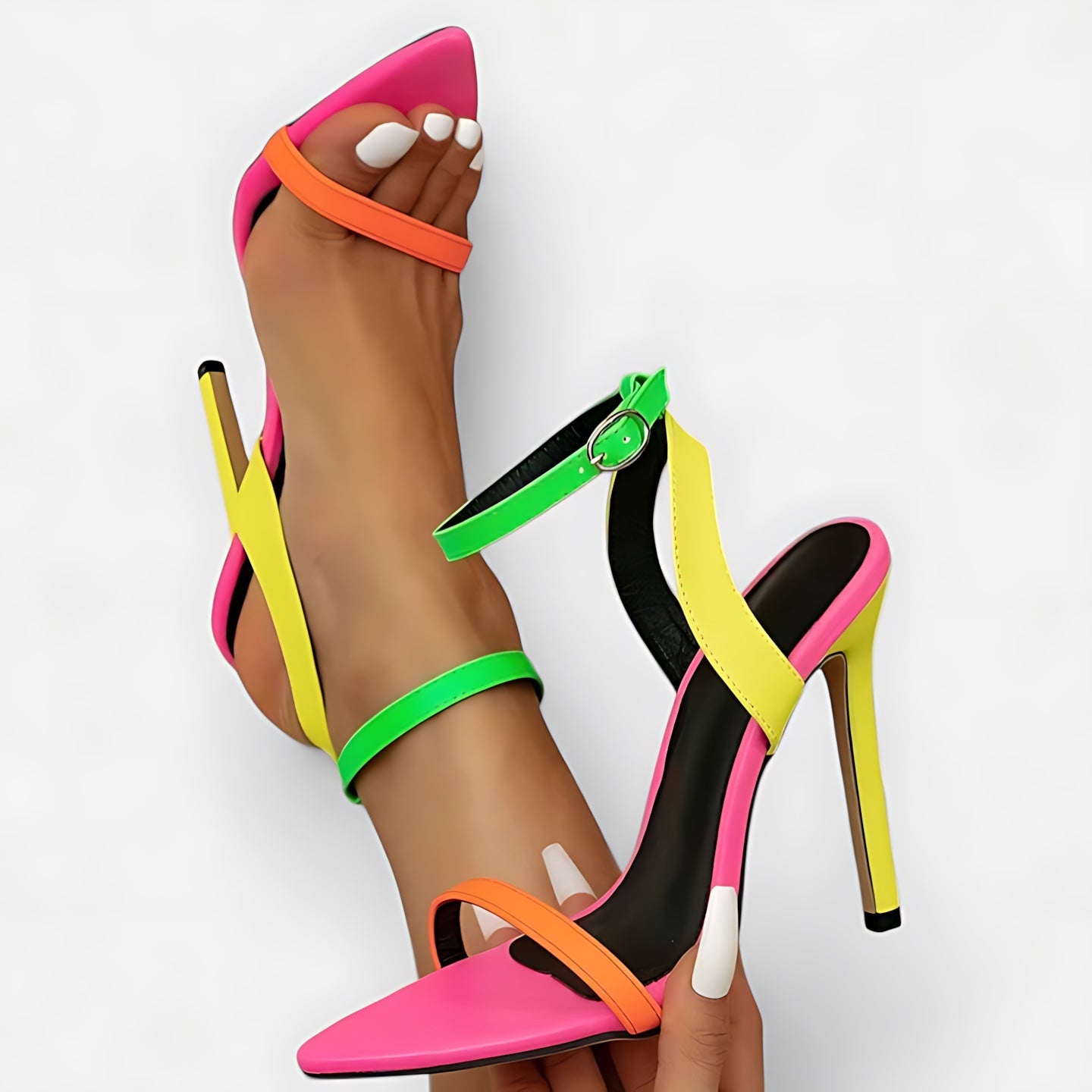 Aubrey – Color Block Strappy Stiletto Sandals
