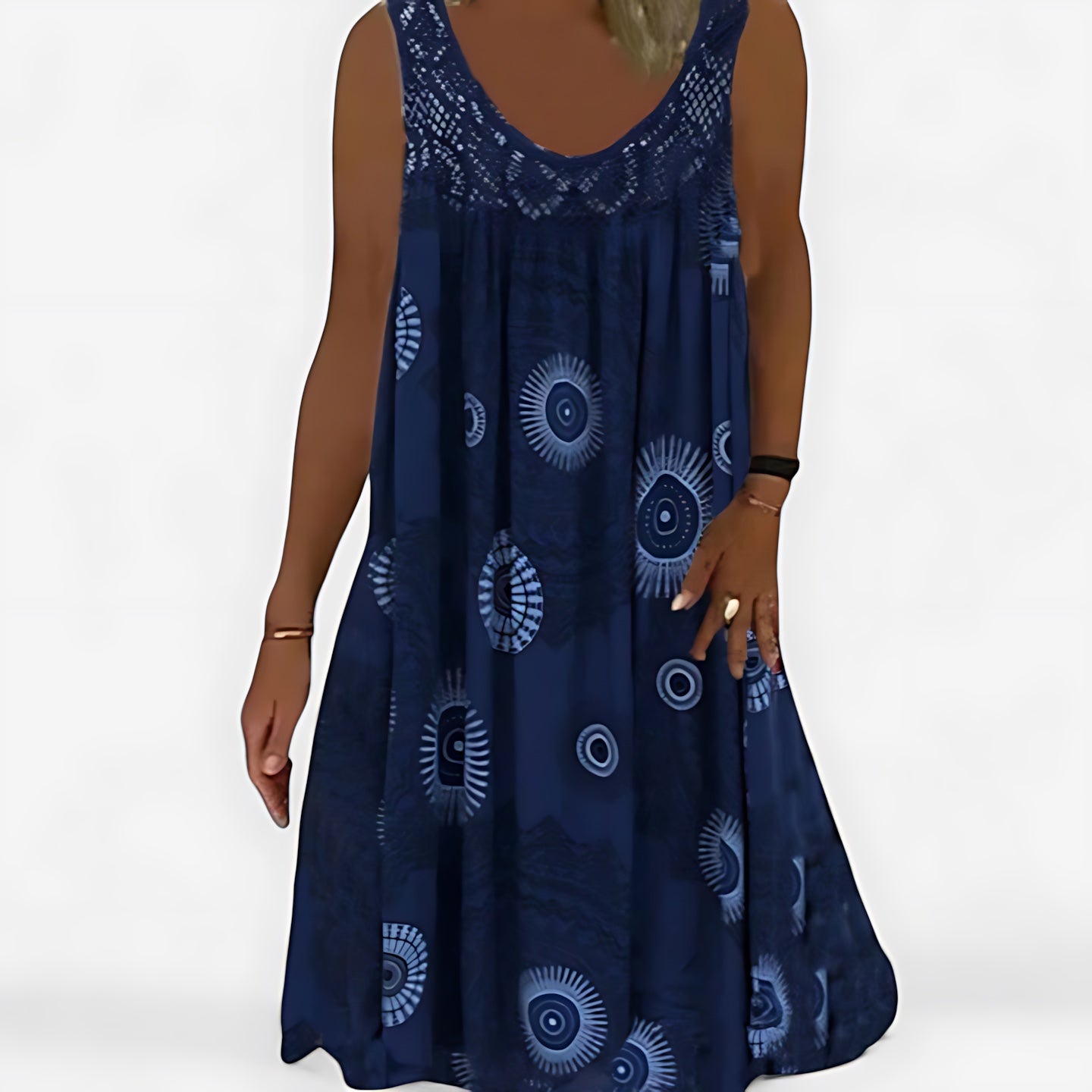 Aurora – Boho Print Pleated Summer Mini Dress