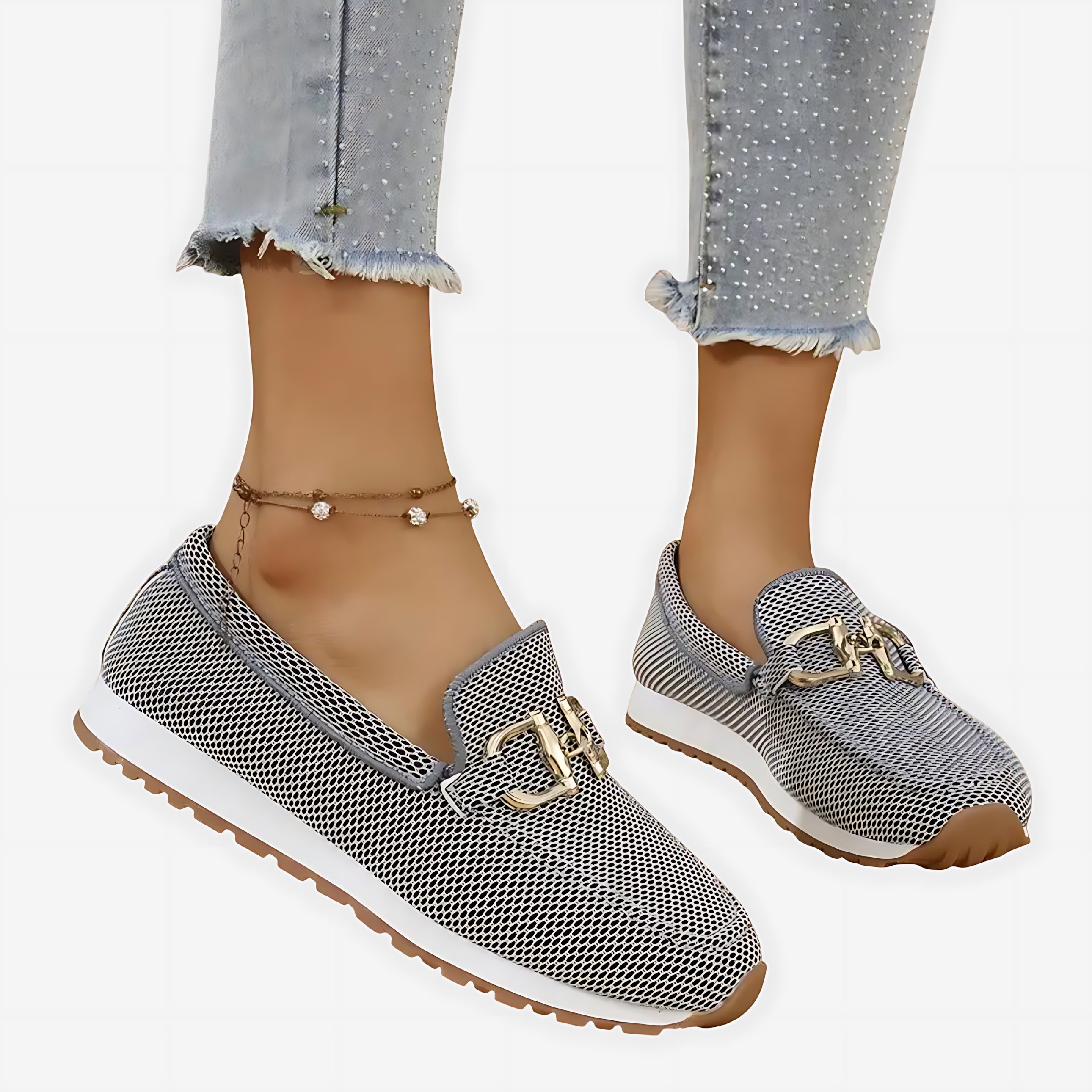 Aurora – Suede Chain Slip On Loafers