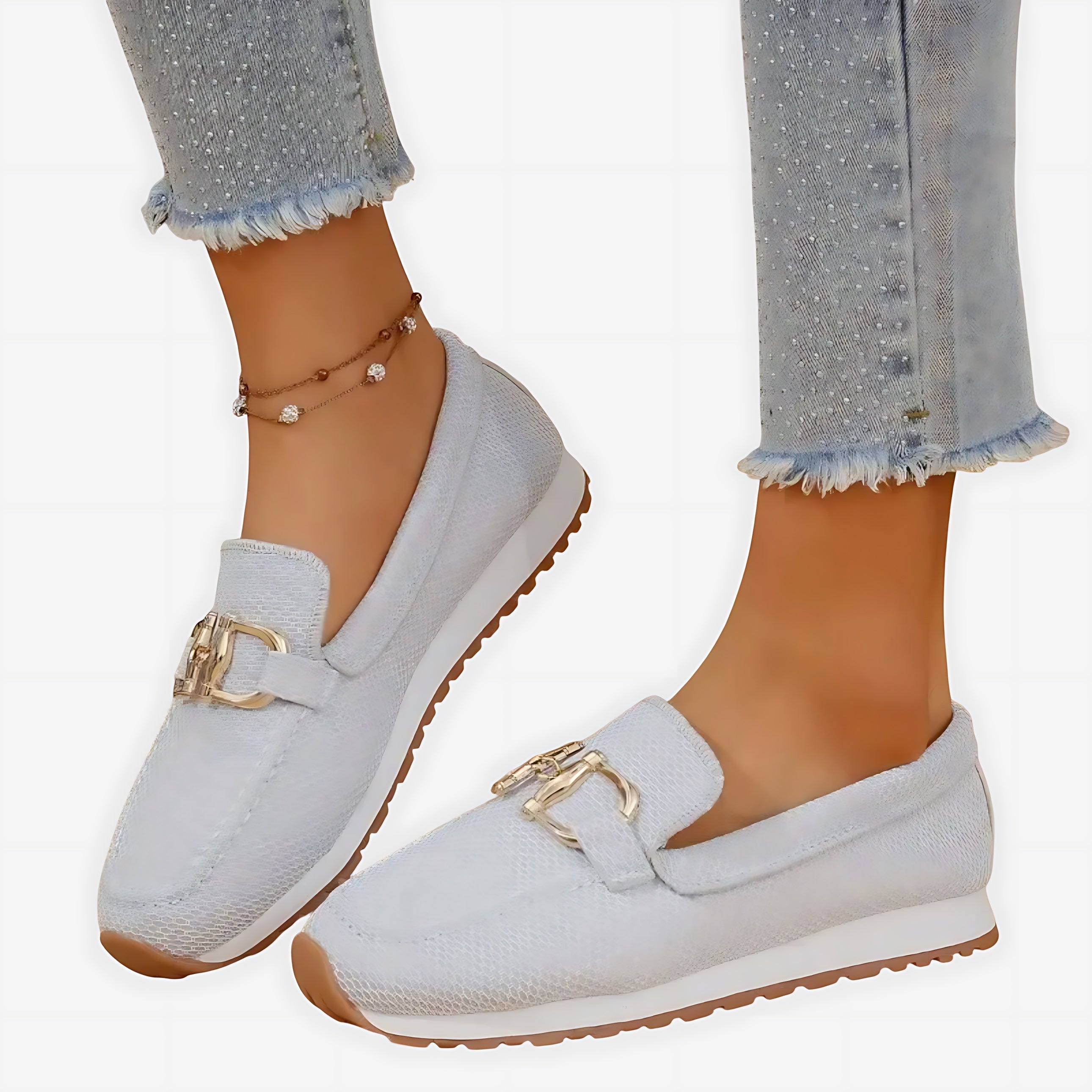Aurora – Suede Chain Slip On Loafers