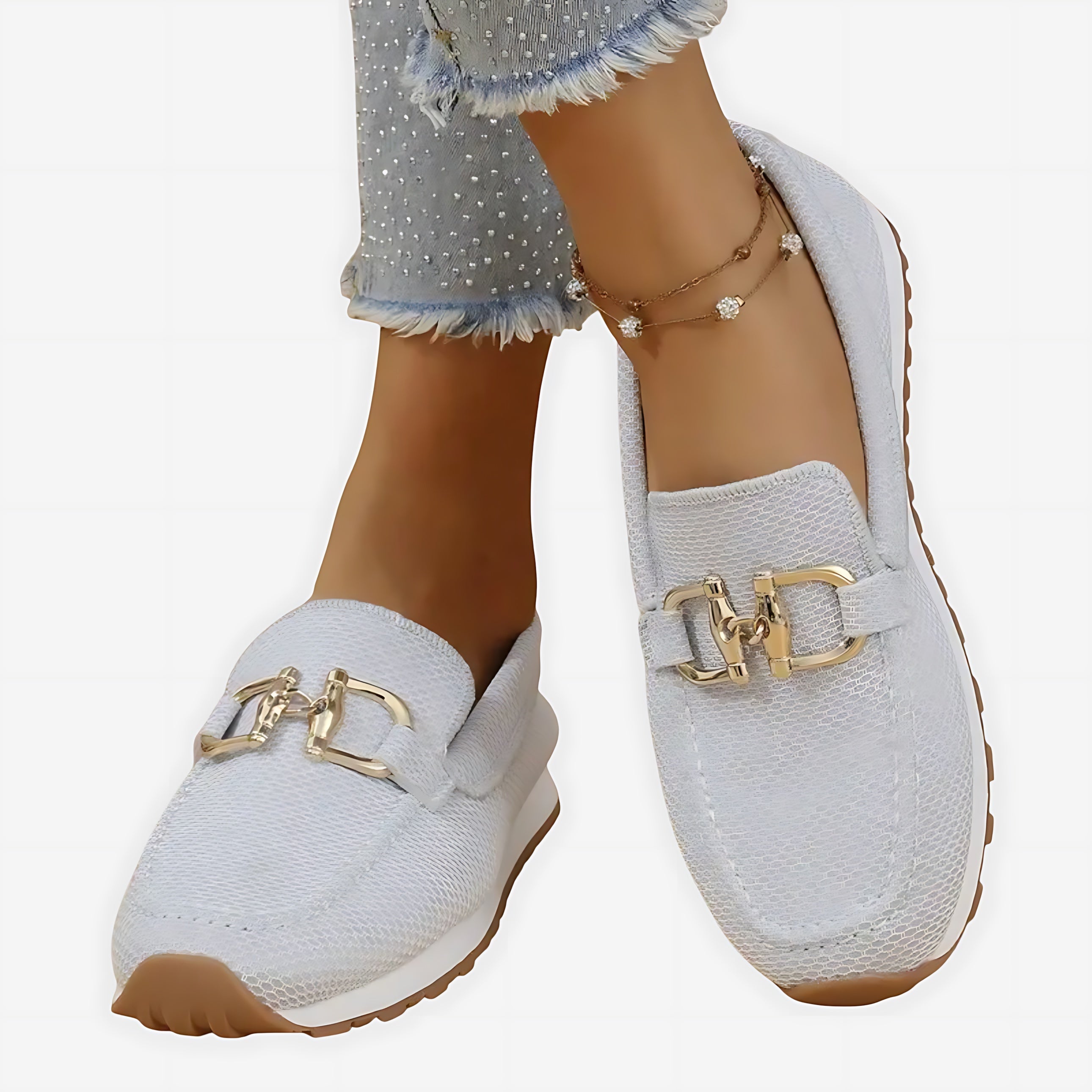 Aurora – Suede Chain Slip On Loafers