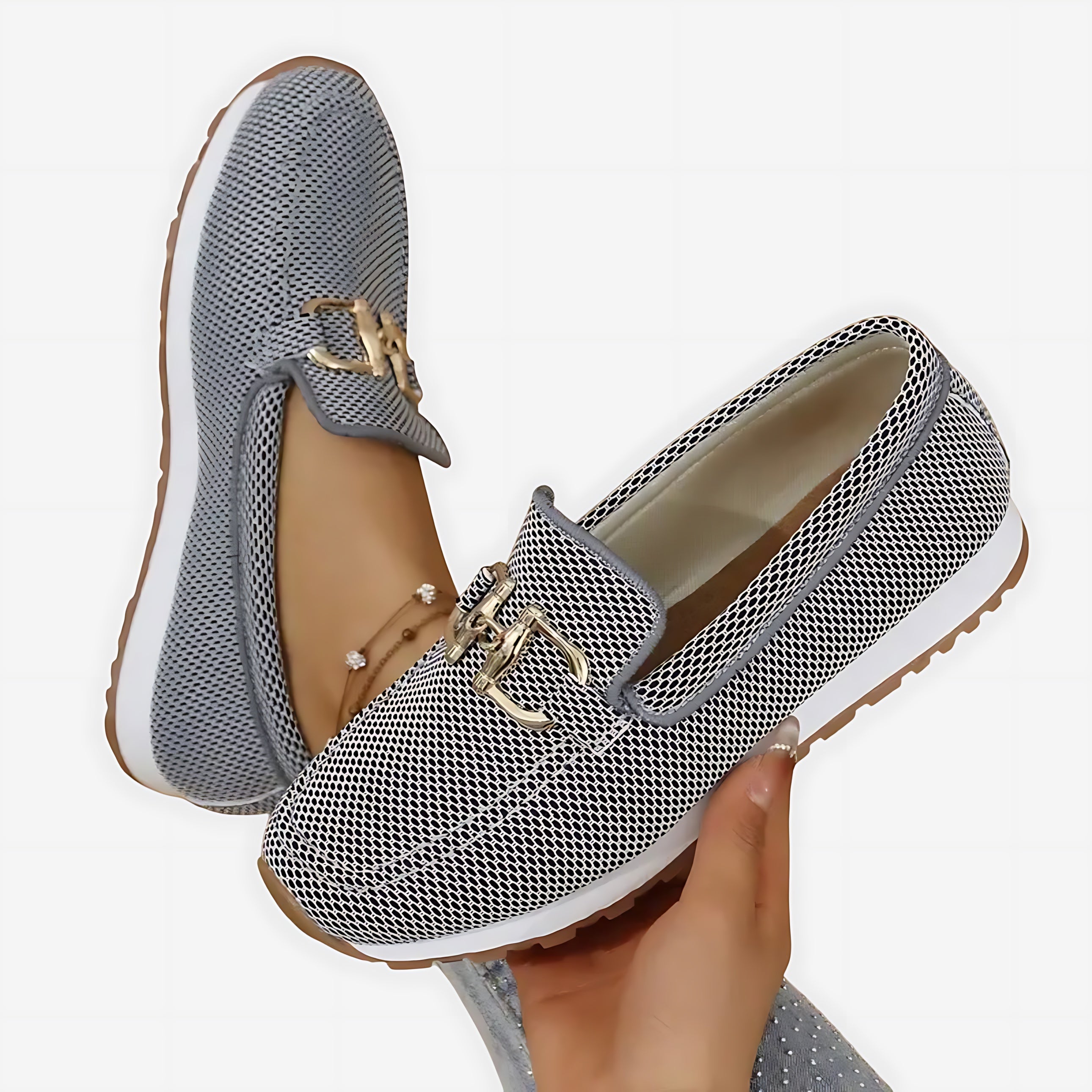 Aurora – Suede Chain Slip On Loafers
