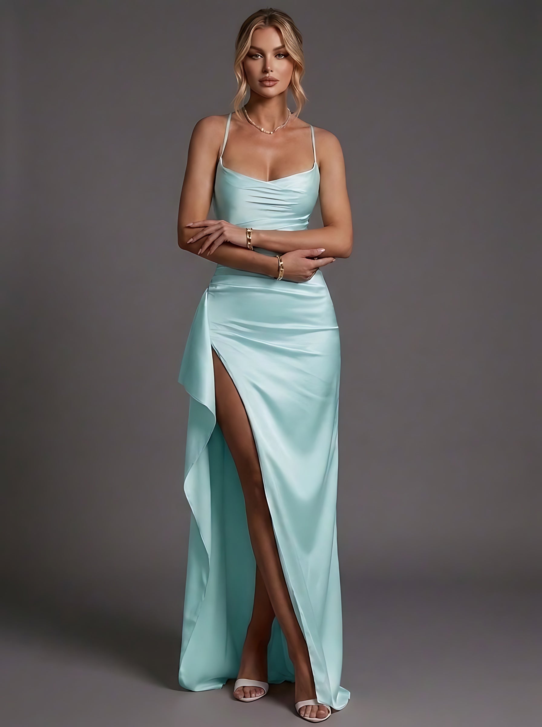 Autumn – Satin Slip Cocktail Maxi Dress