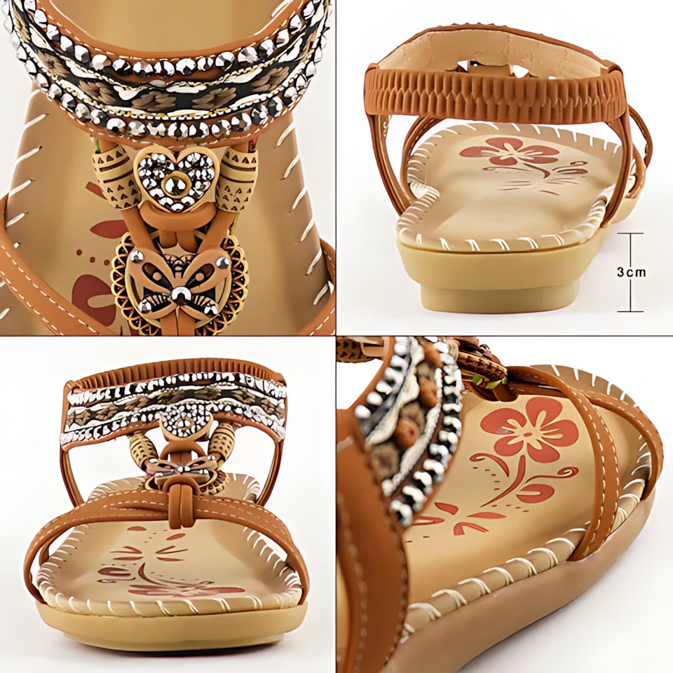 Avery – Beaded Slingback Platform Sandals
