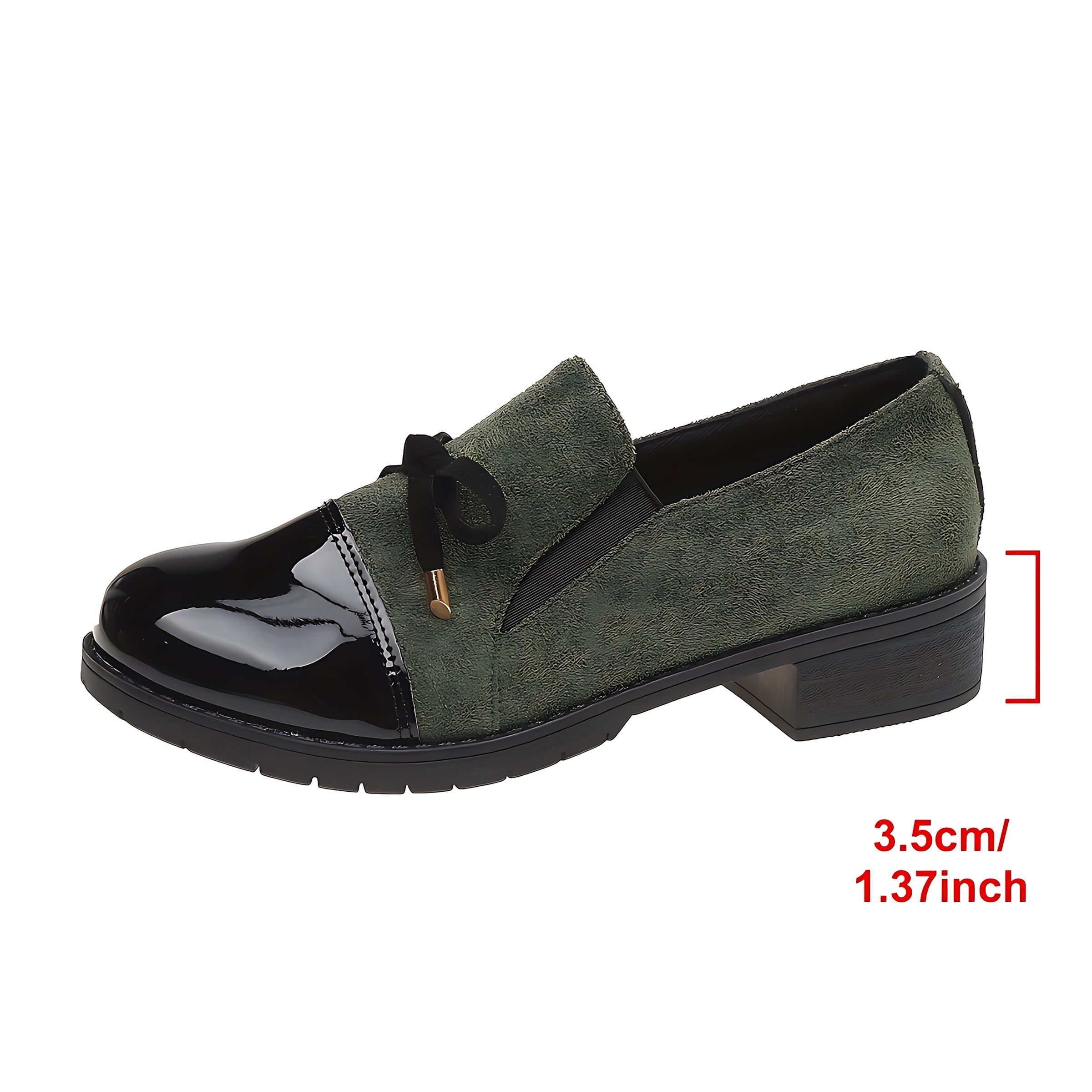 Avery – Patent Bow Block Heel Loafers