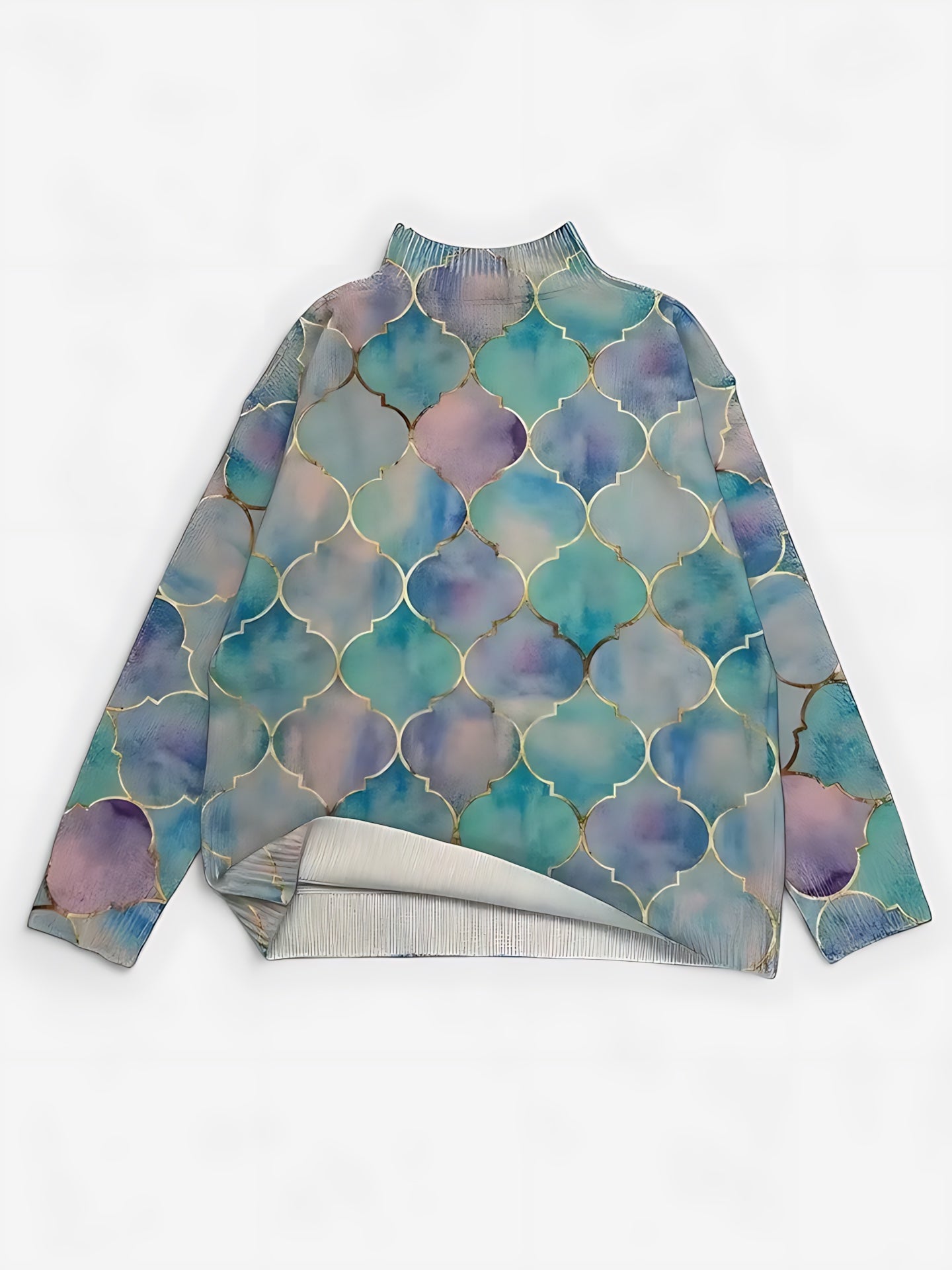 Avery – Scallop Pattern Turtleneck Knit Sweater