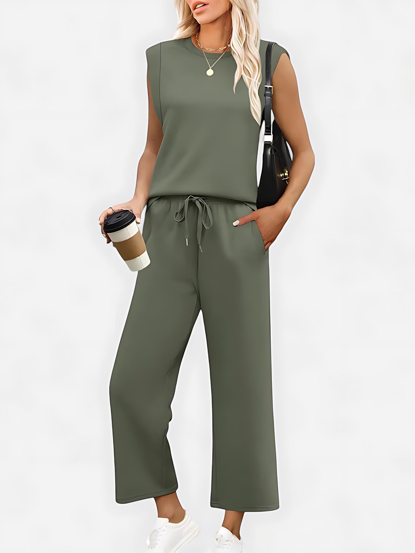Avery – Tank Top and High Waist Cropped Pants Set