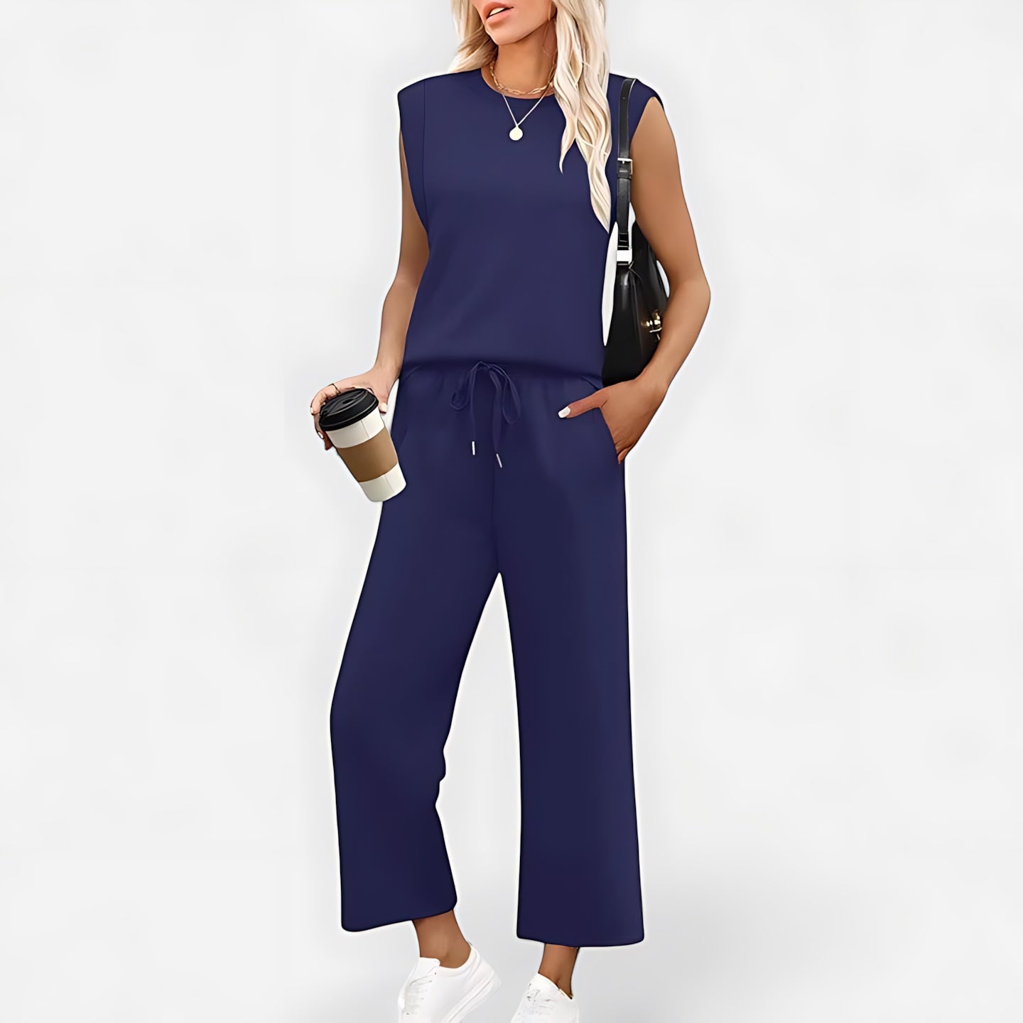 Avery – Tank Top and High Waist Cropped Pants Set