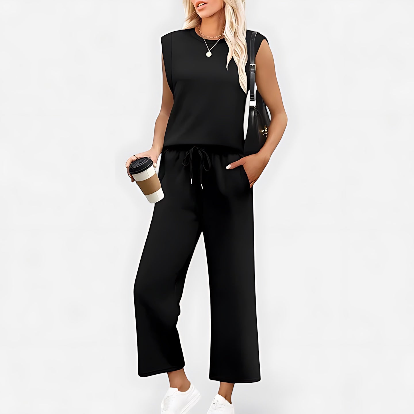 Avery – Tank Top and High Waist Cropped Pants Set