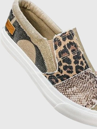 Harriet – Leopard Print Canvas Slip On Sneakers