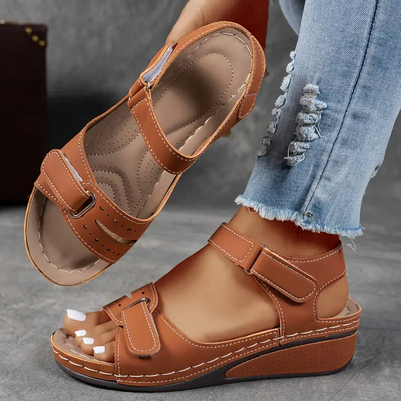 Edith – Orthopedic Double Strap Flat Sandals