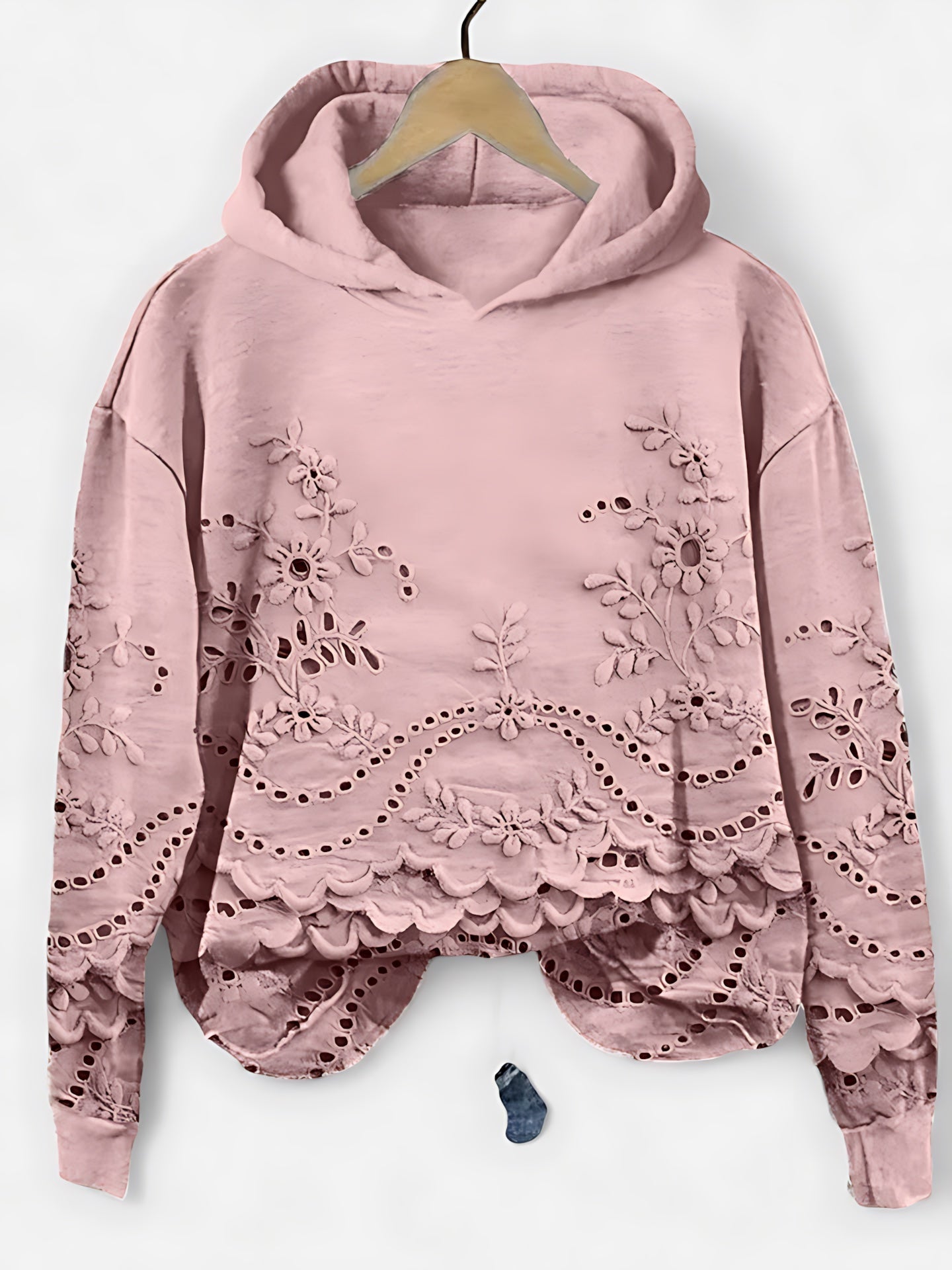 Bailey – Floral Embroidered Eyelet Hoodie