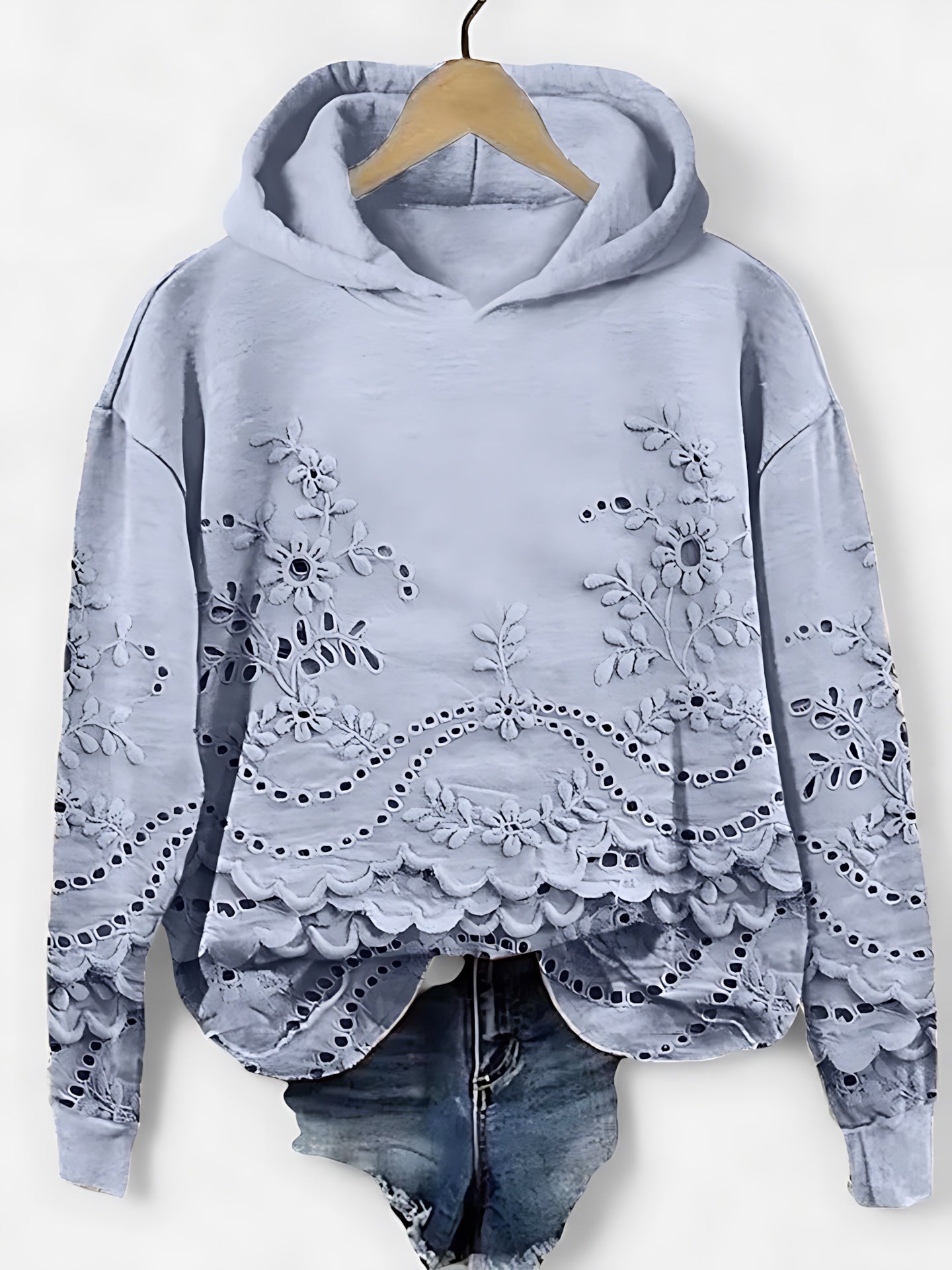 Bailey – Floral Embroidered Eyelet Hoodie