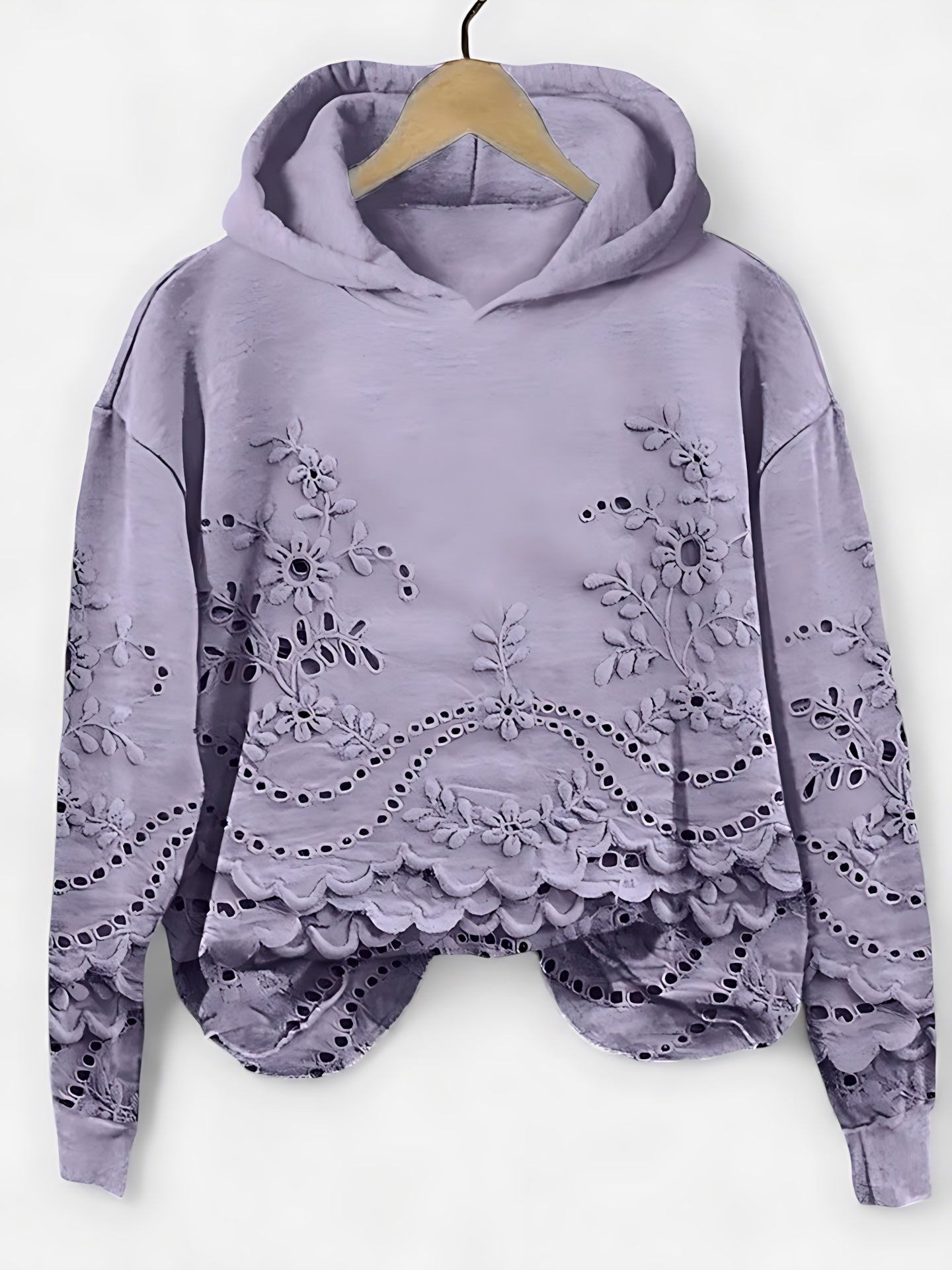 Bailey – Floral Embroidered Eyelet Hoodie