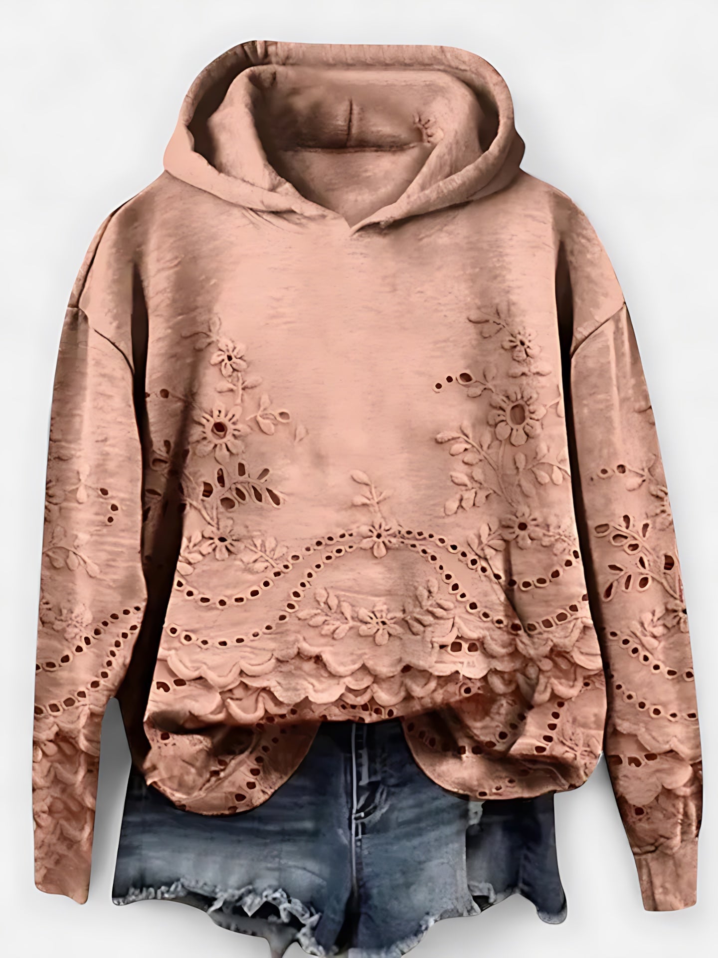 Bailey – Floral Embroidered Eyelet Hoodie