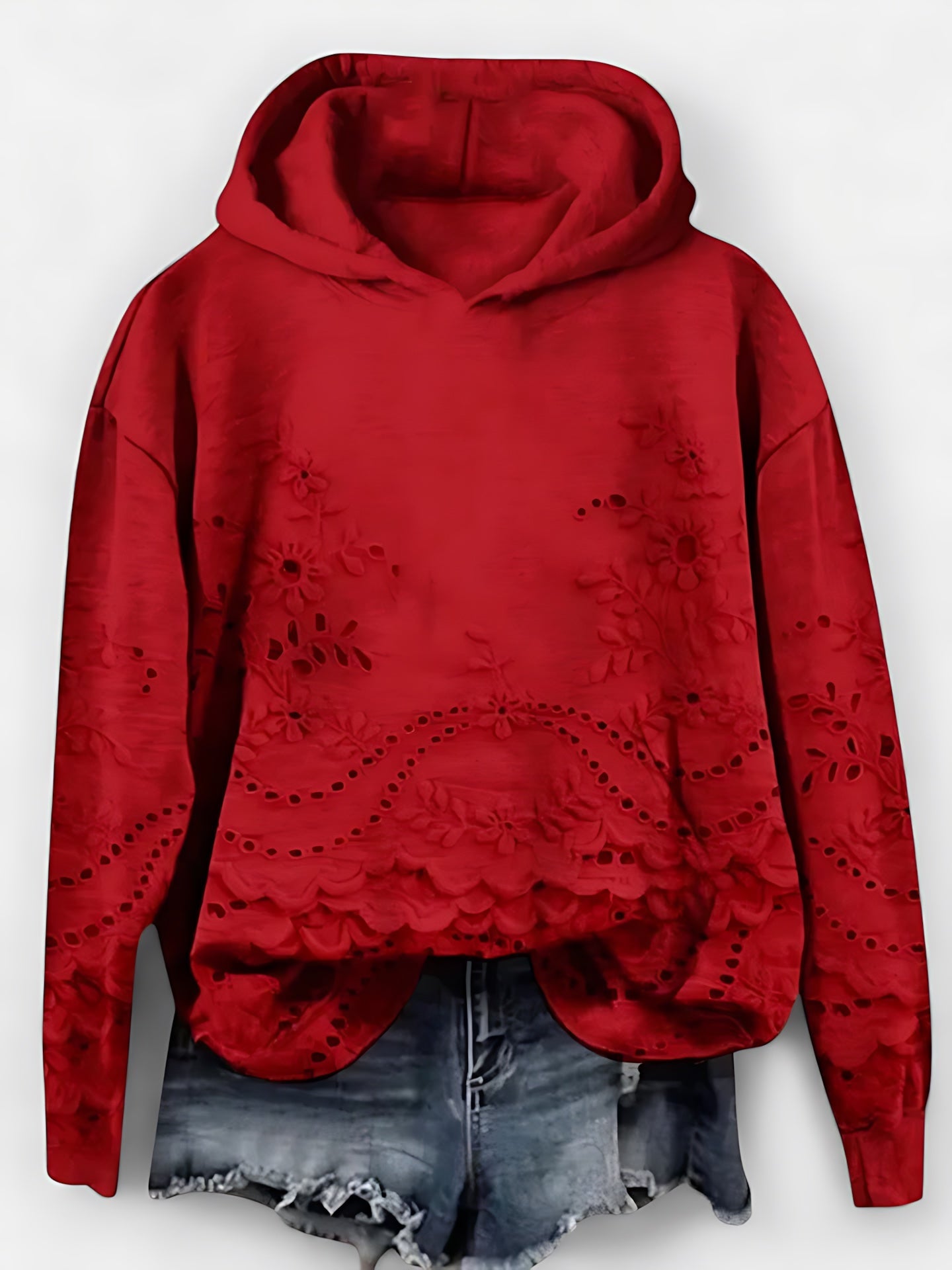 Bailey – Floral Embroidered Eyelet Hoodie