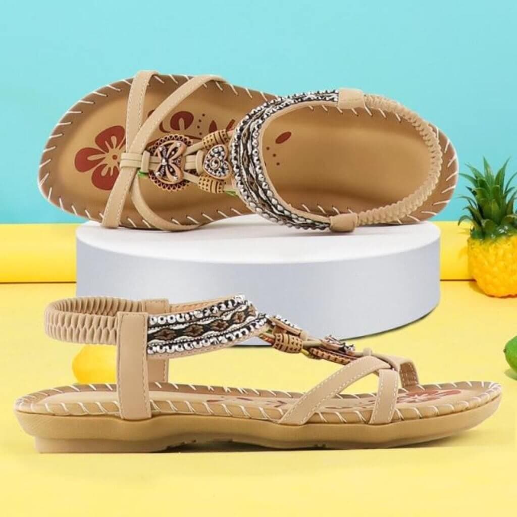 Avery – Beaded Slingback Platform Sandals