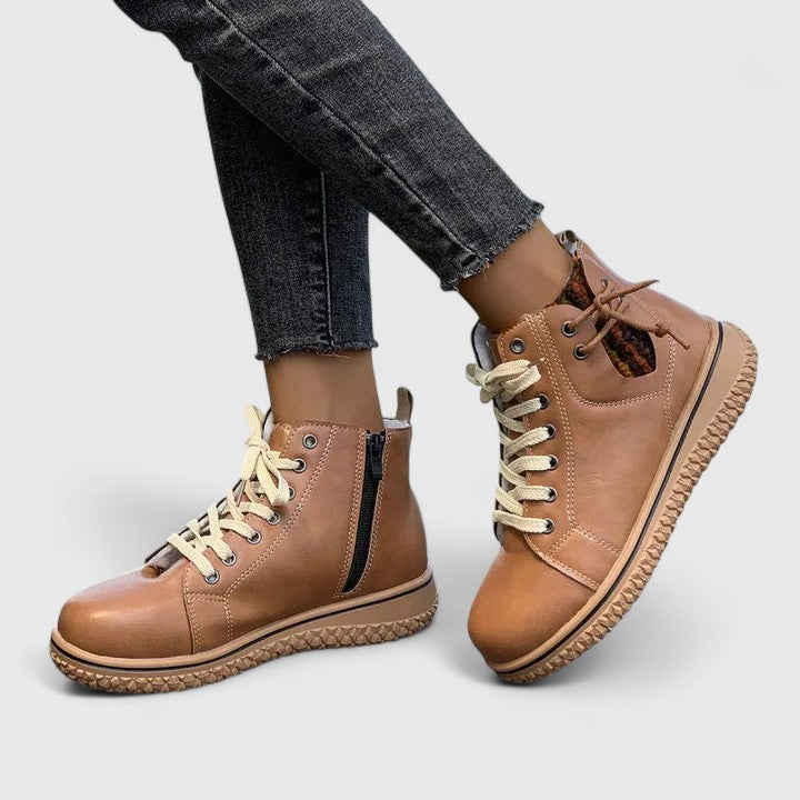 Thea – Leather Lace Up Ankle Boots