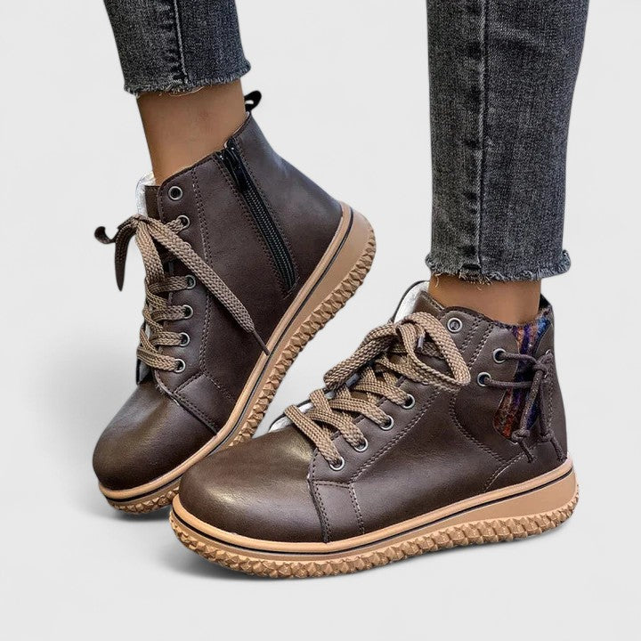 Thea – Leather Lace Up Ankle Boots