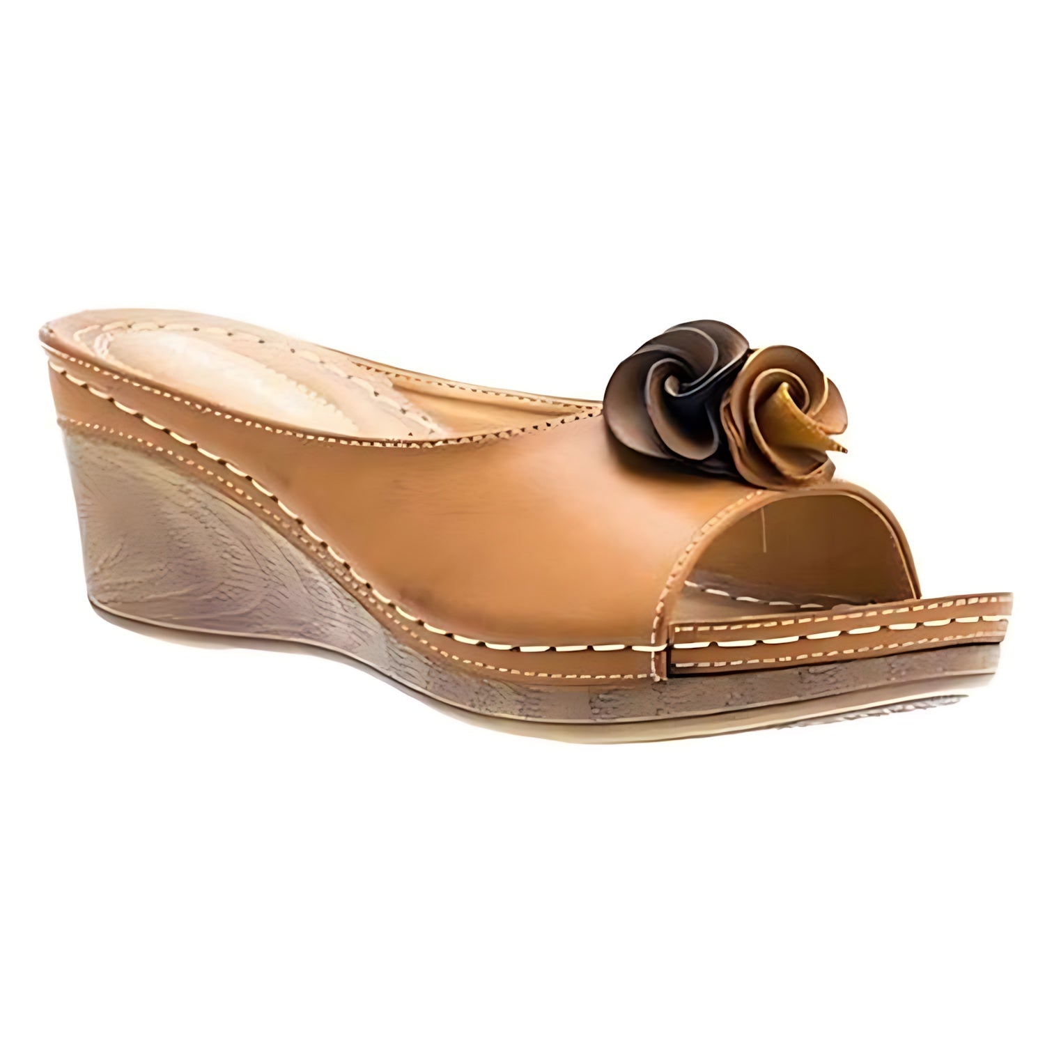 Bella – Floral Wedge Mules
