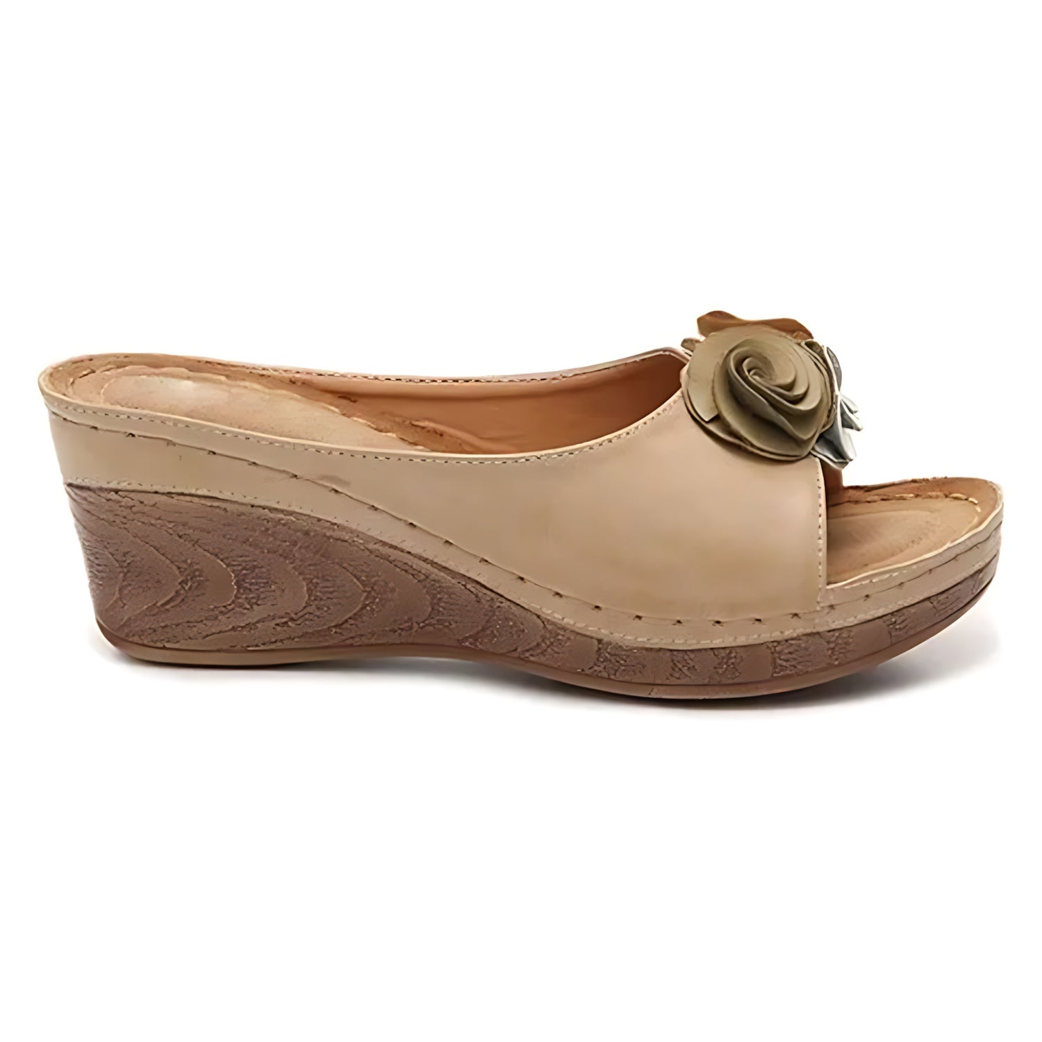 Bella – Floral Wedge Mules