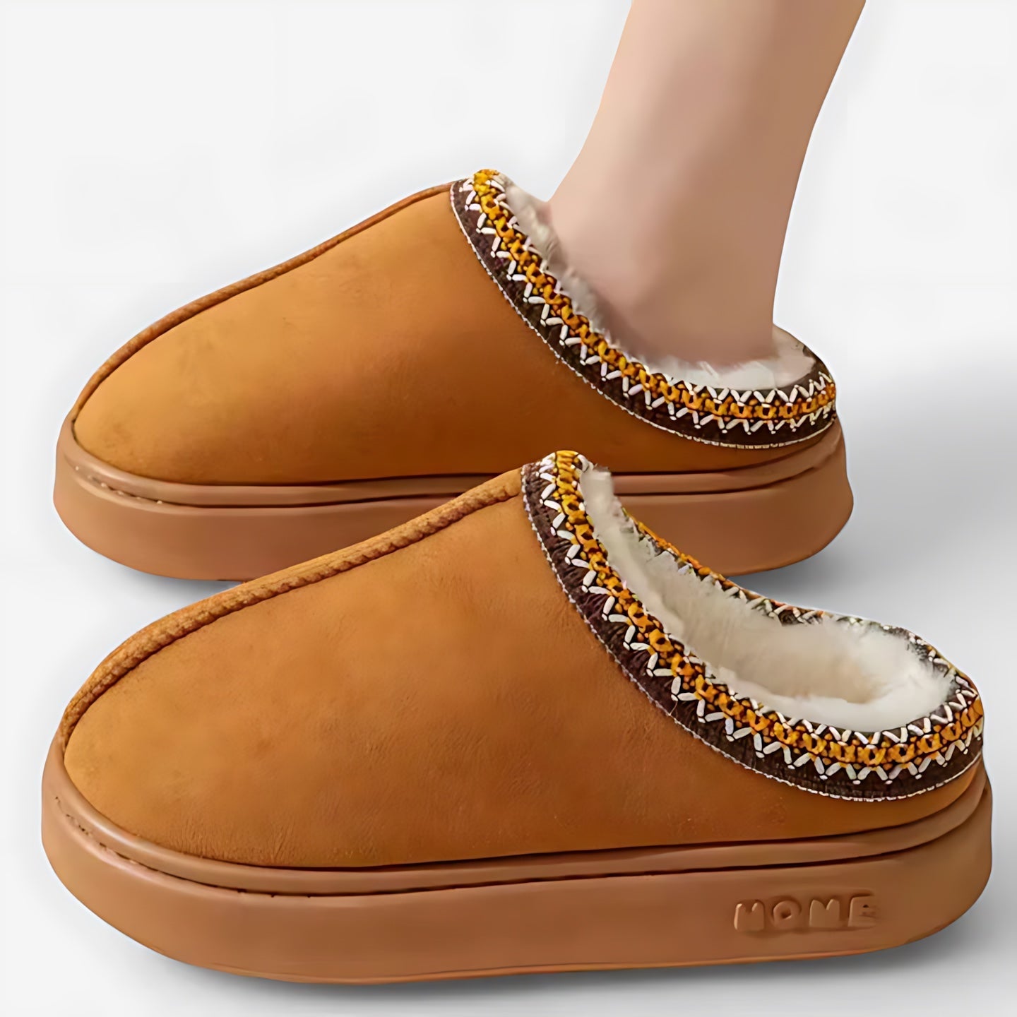 Bethany – Faux Fur Lined Suede Bootie Slippers
