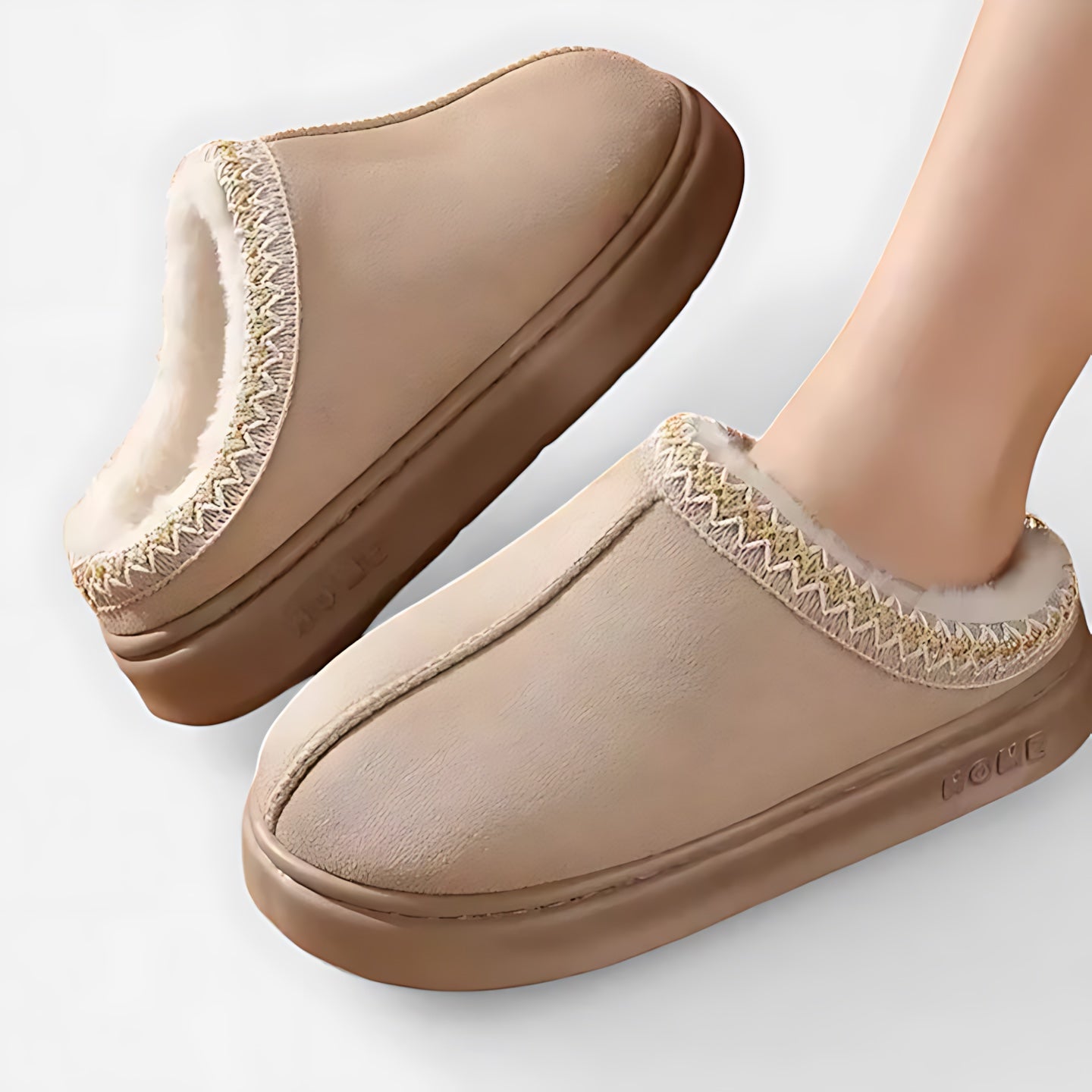 Bethany – Faux Fur Lined Suede Bootie Slippers